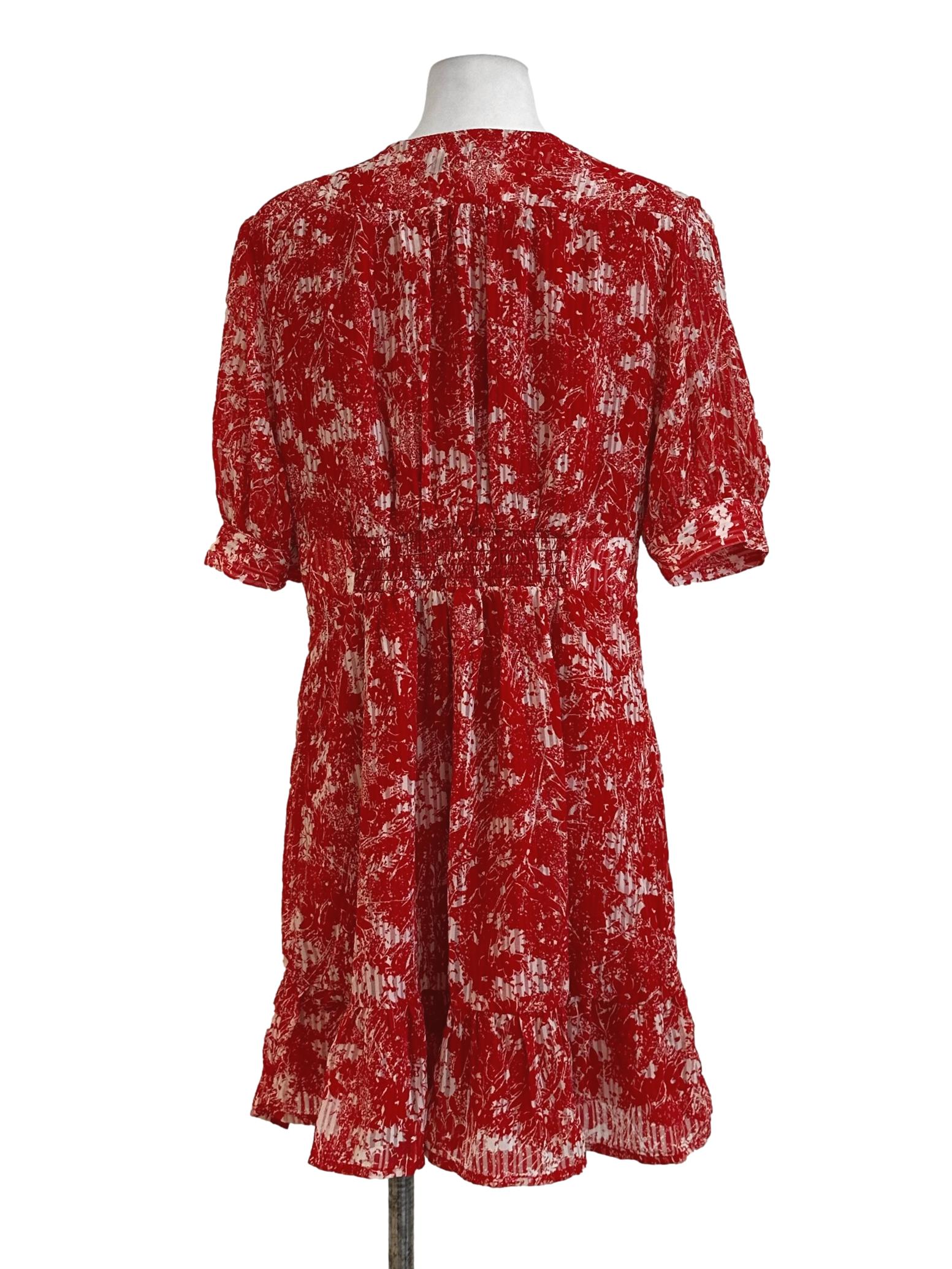 Red Printed Mini Dress