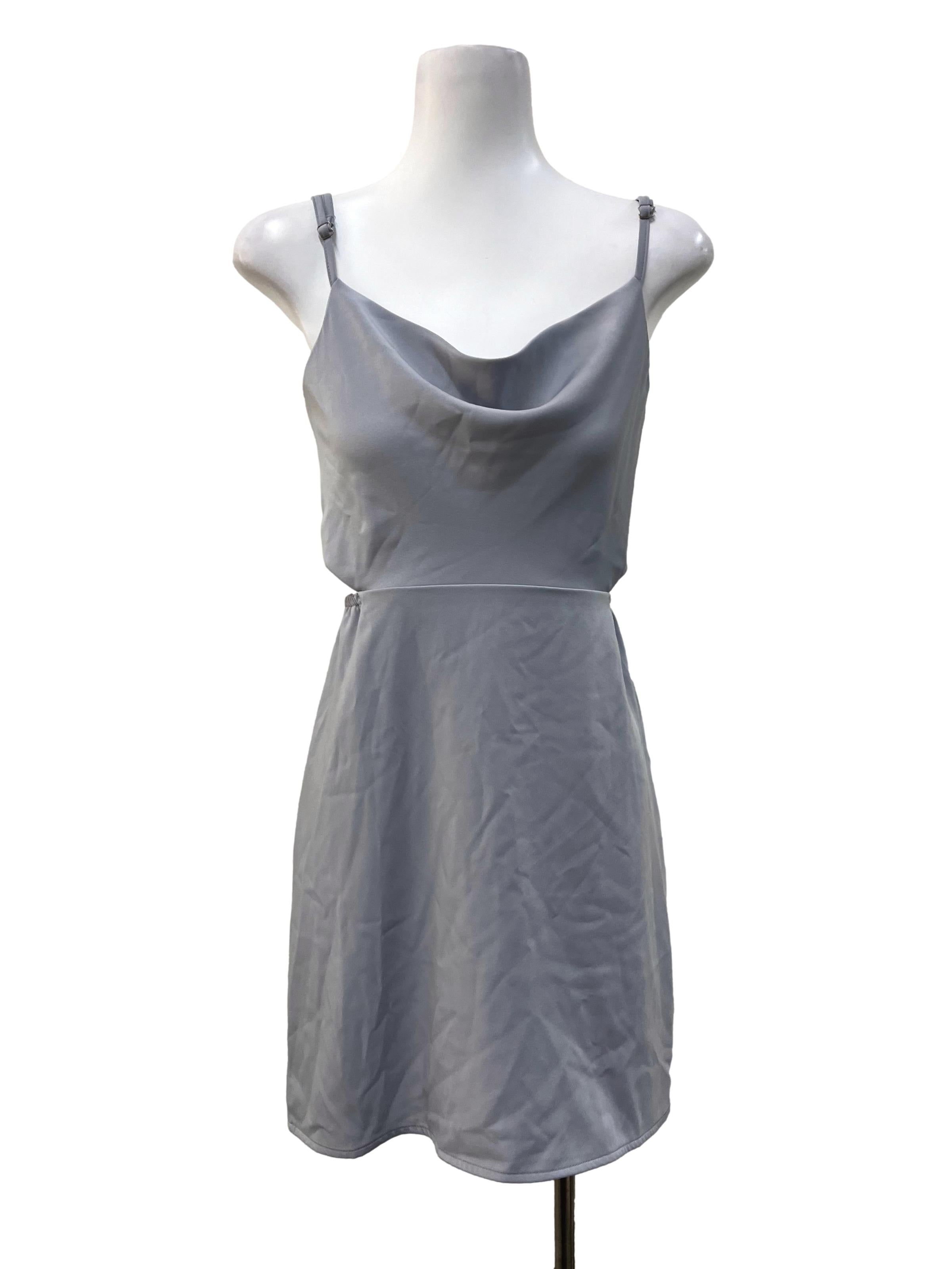 Dusty Blue Side Cut Out Dress