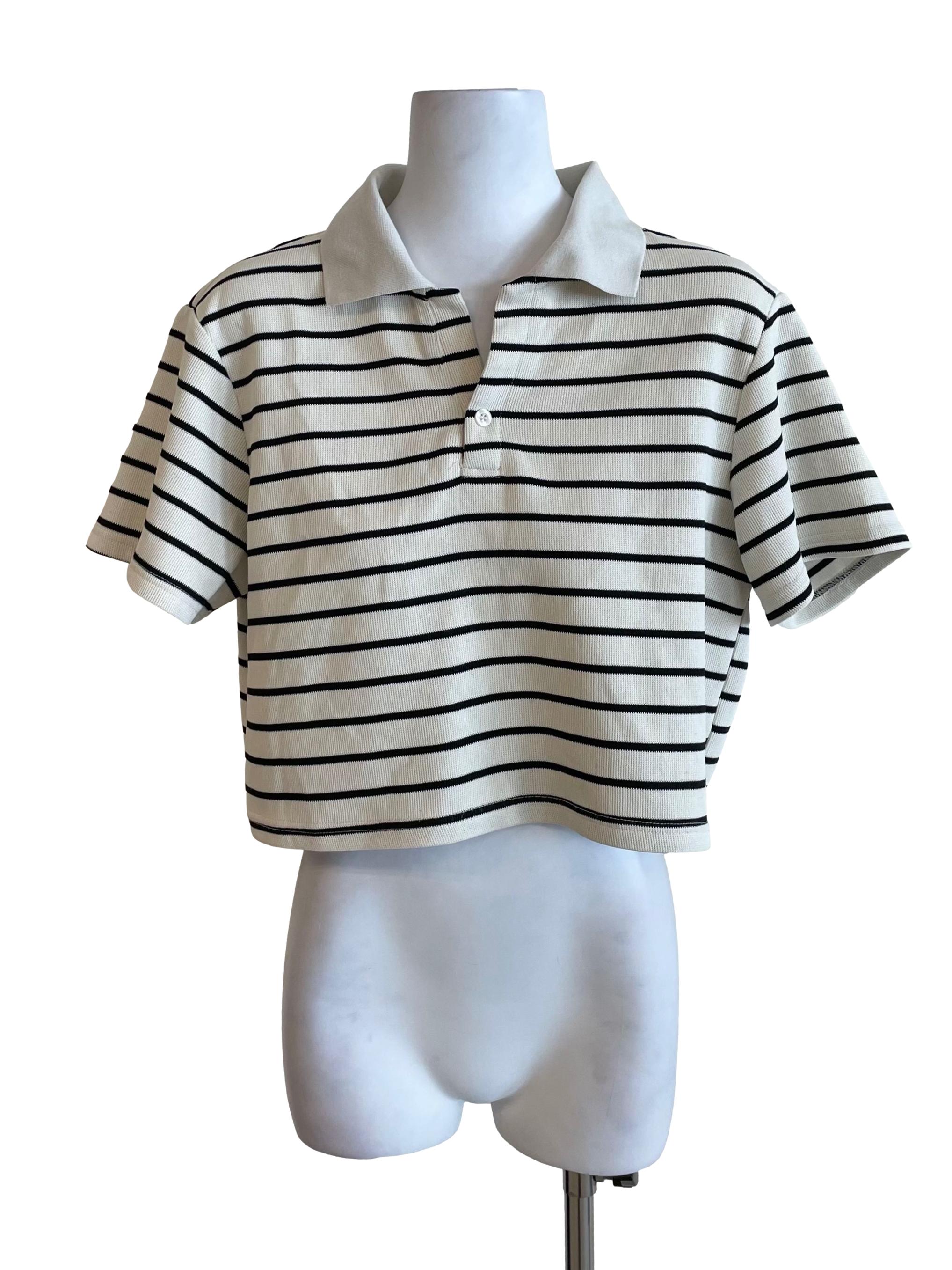 Parchment & Black Striped Johnny Knit Top