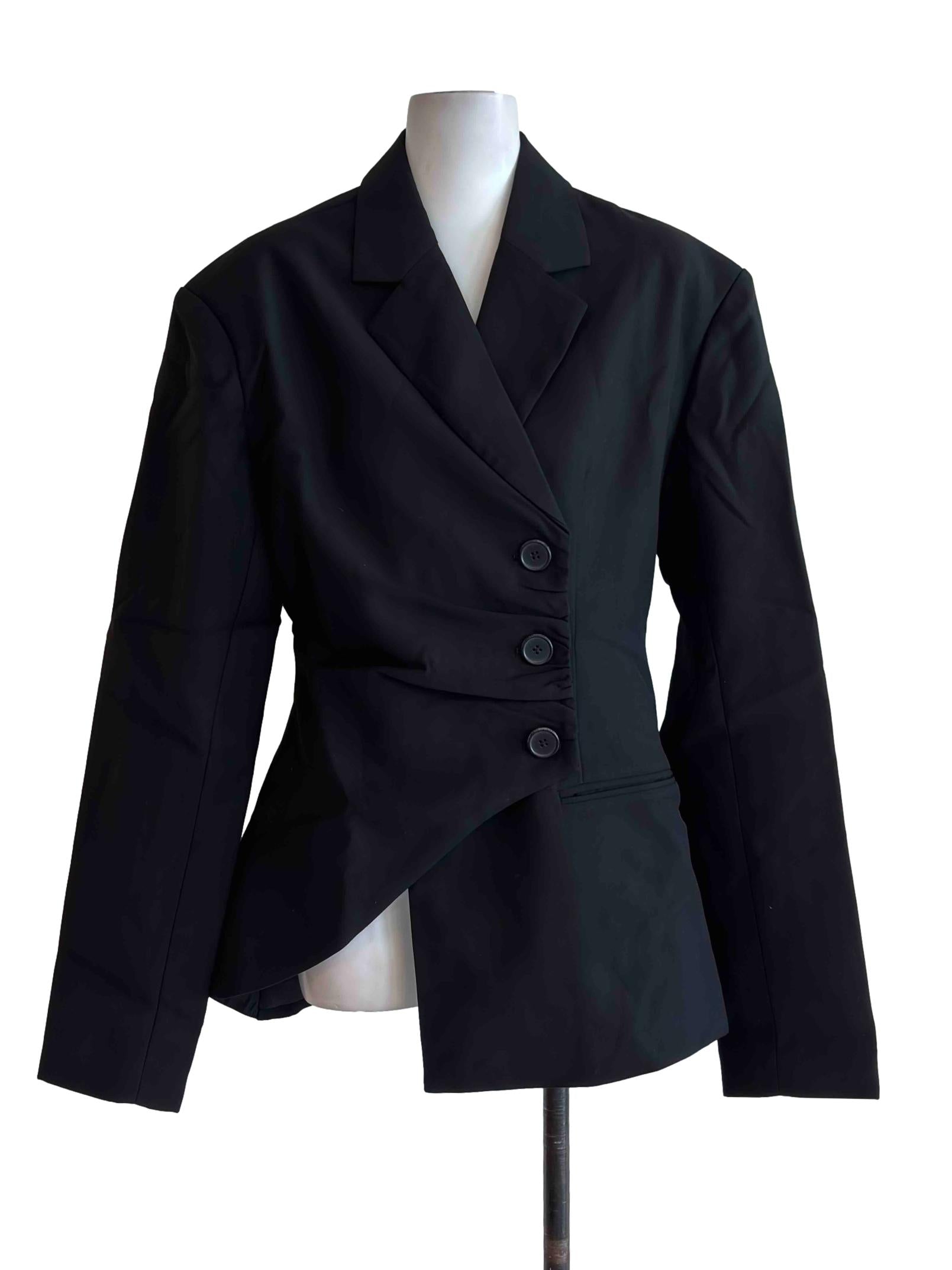 Jet Black Fitted Suit Blazer