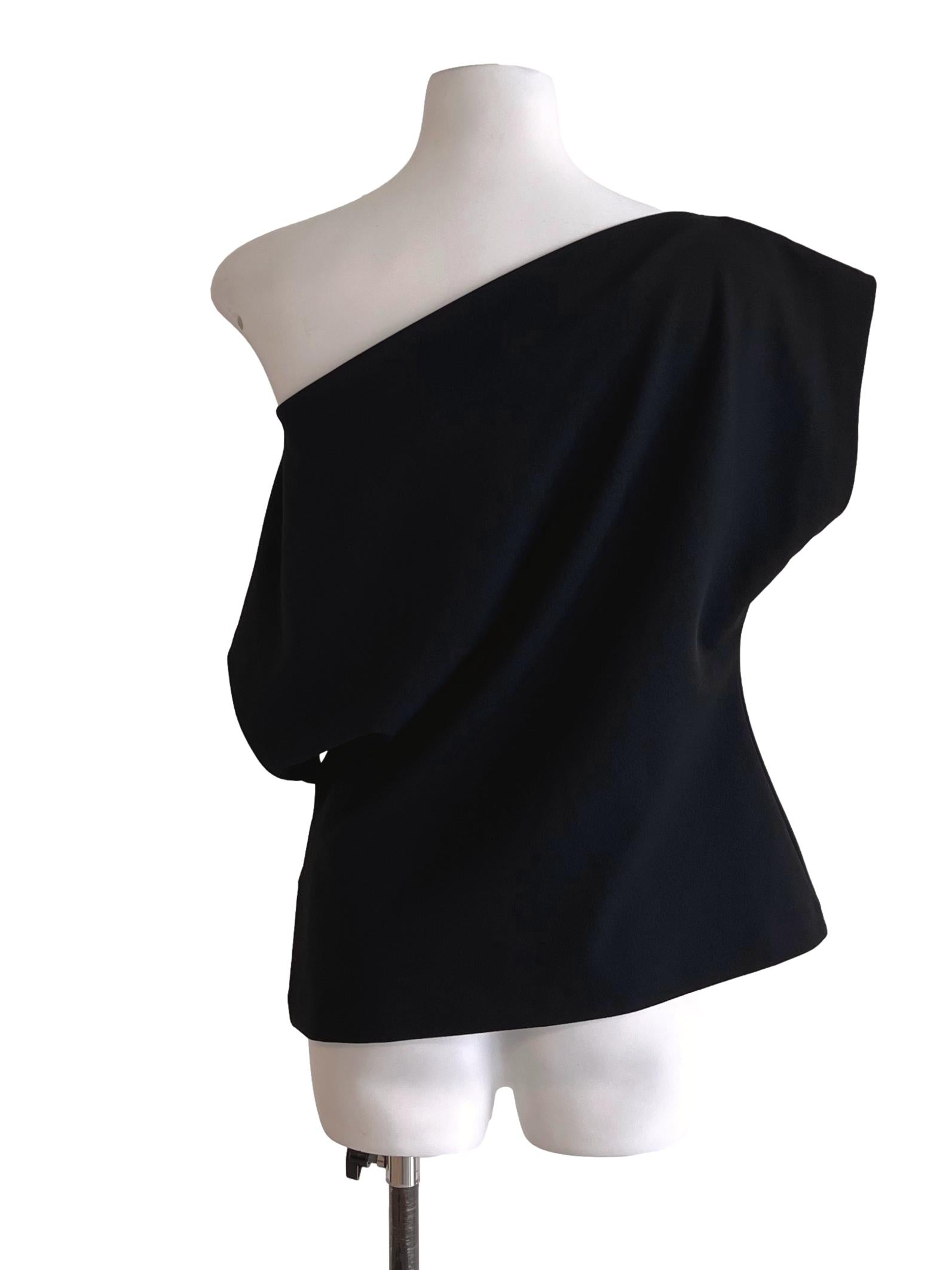Jade Black Multi-way Drape Top LB