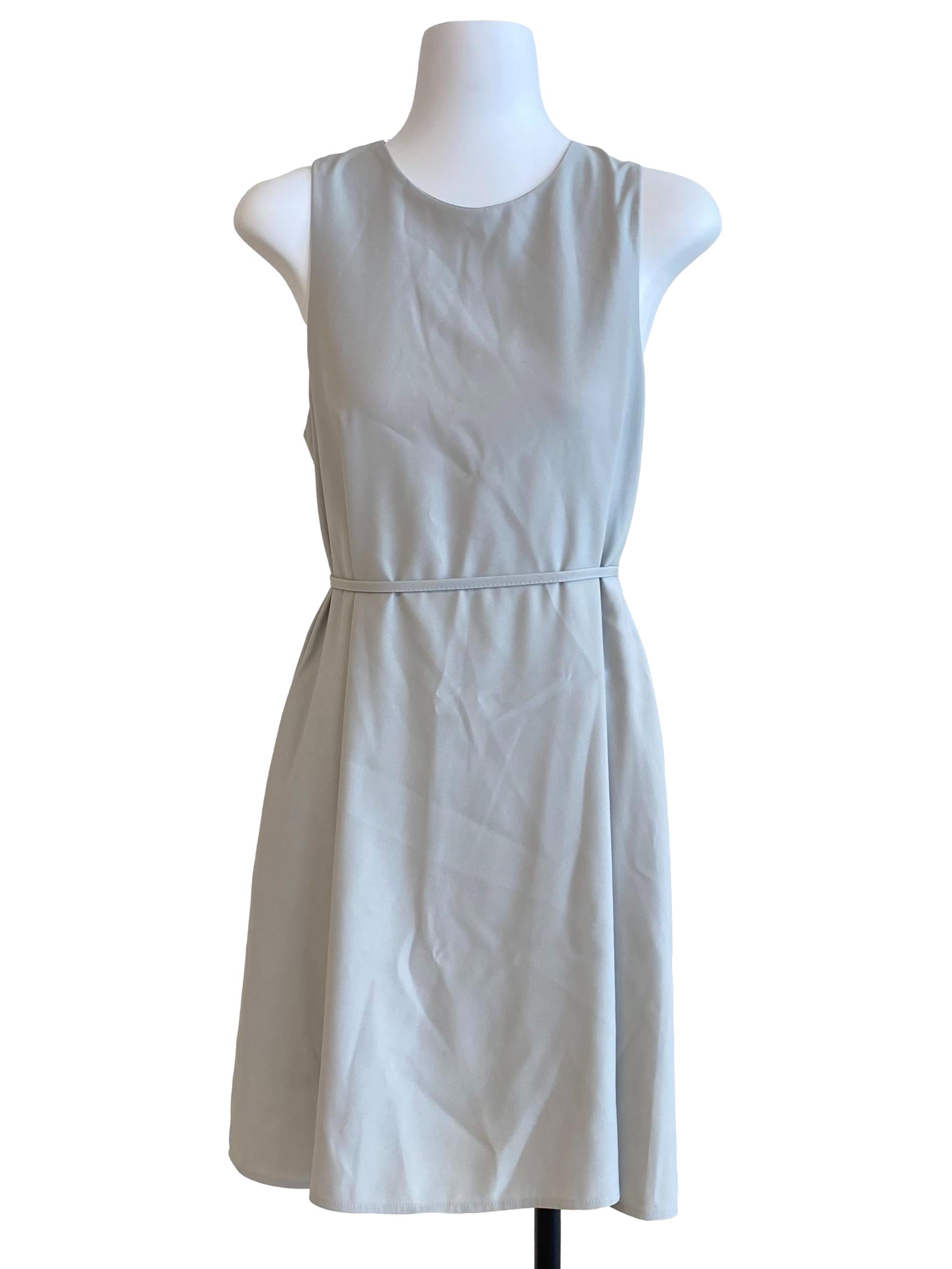 White Linen Sleeveless Mini Dress