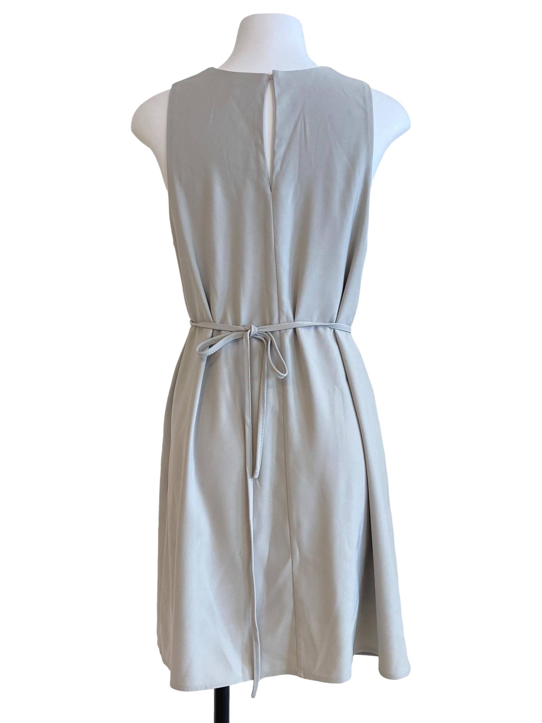 White Linen Sleeveless Mini Dress