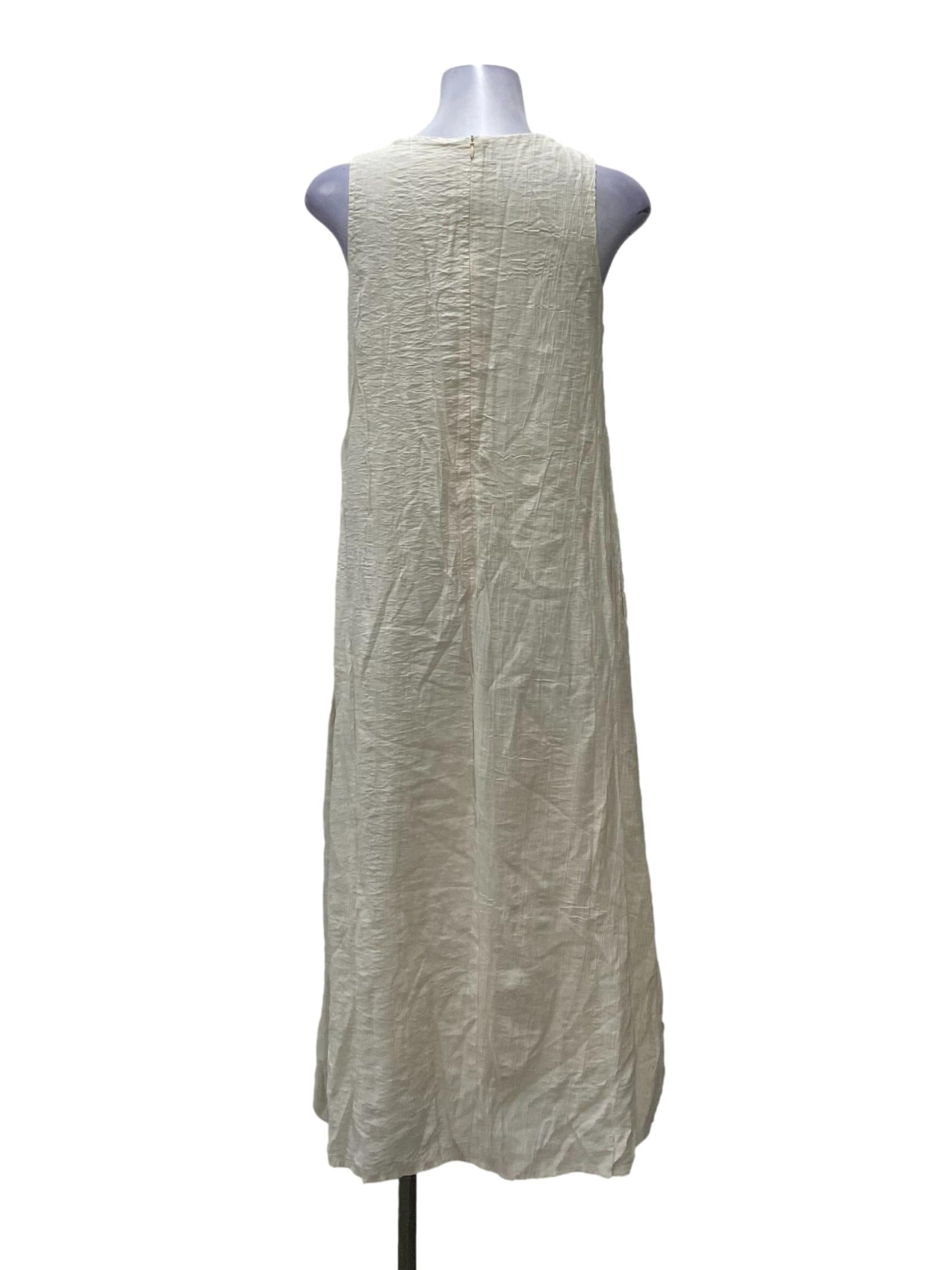 Ivory V-Neck Sleeveless Dress OSN