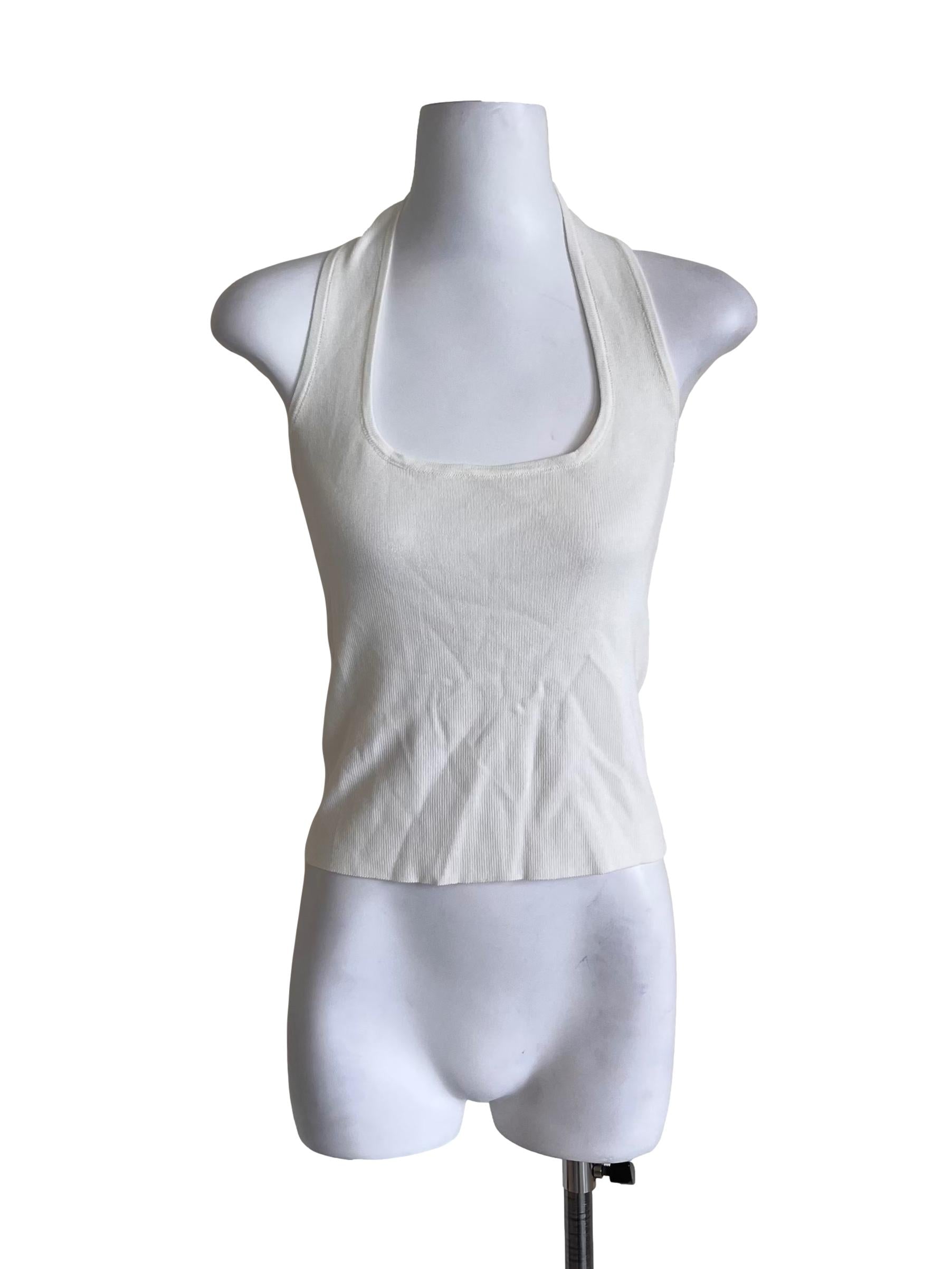 Ivory White Halter Neck Top