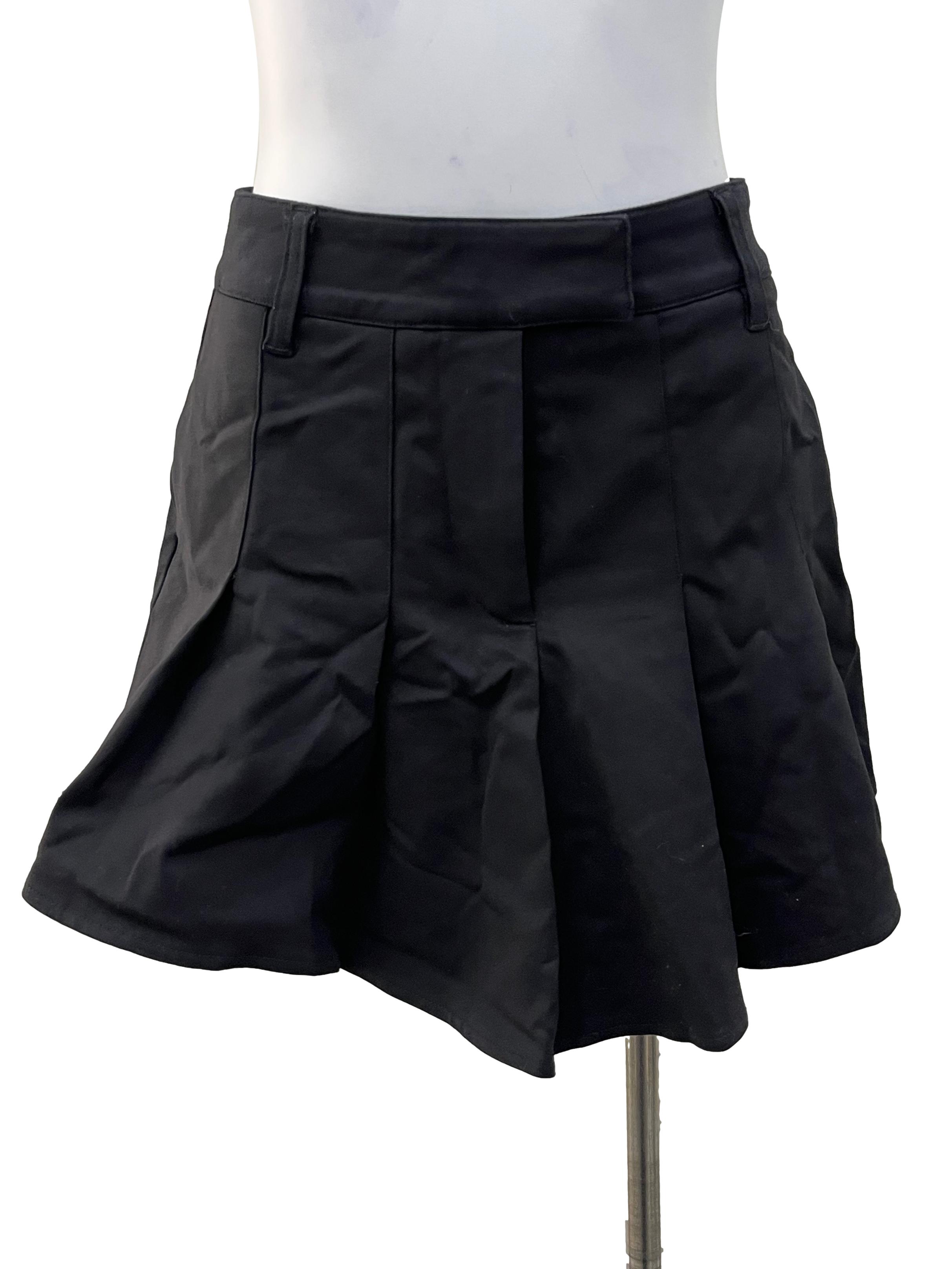 Black Dress Pleated Skorts