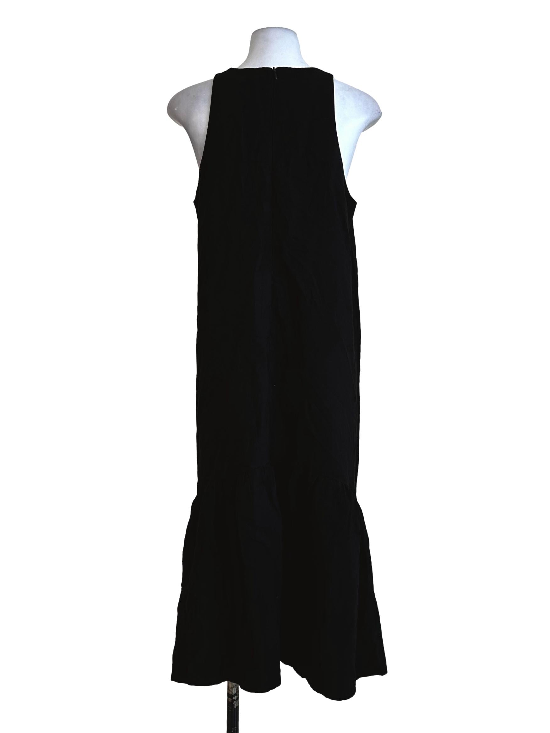 Black Plain Midi Dress