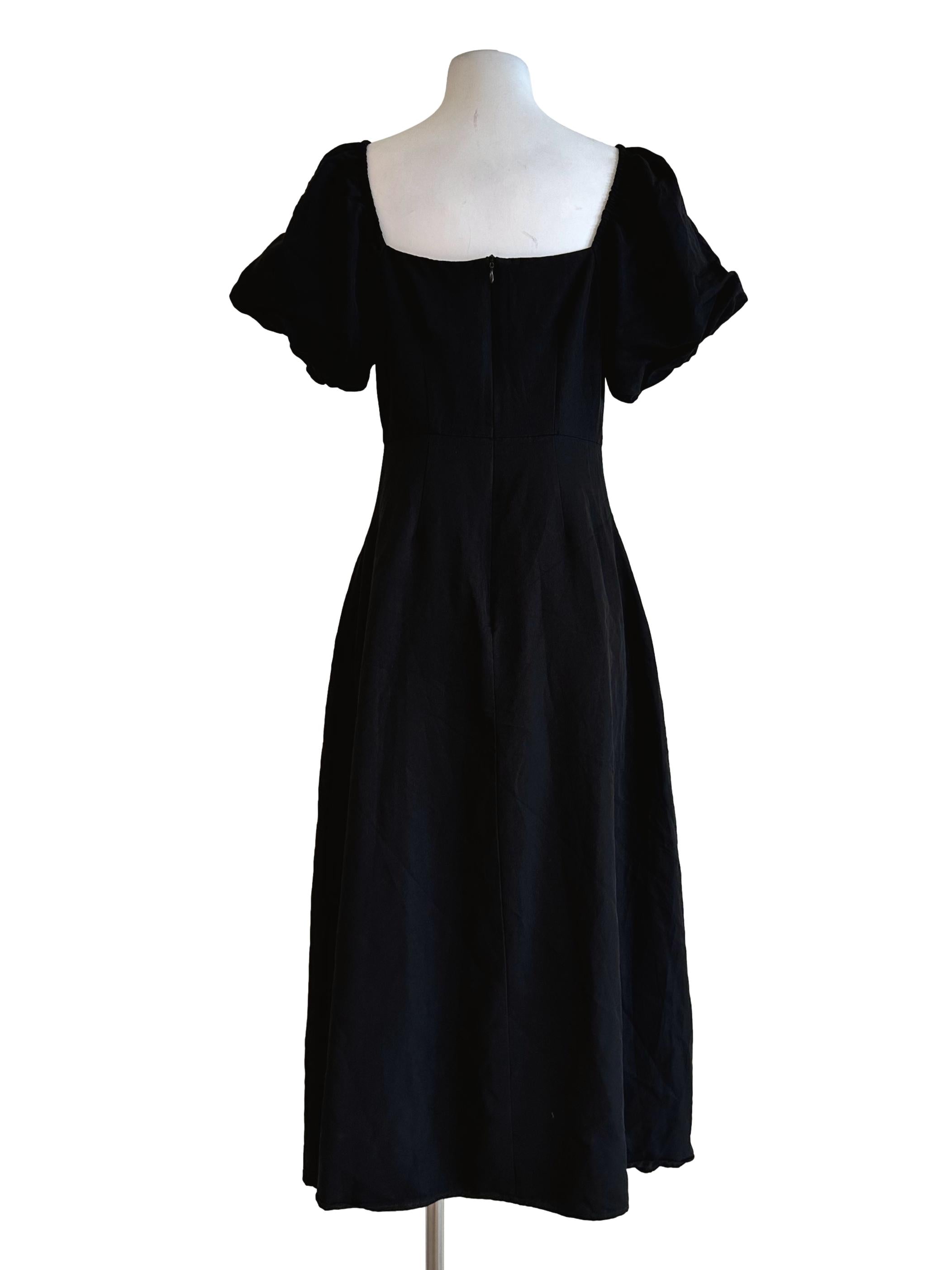 Spider Black Plain Maxi Dress YHF
