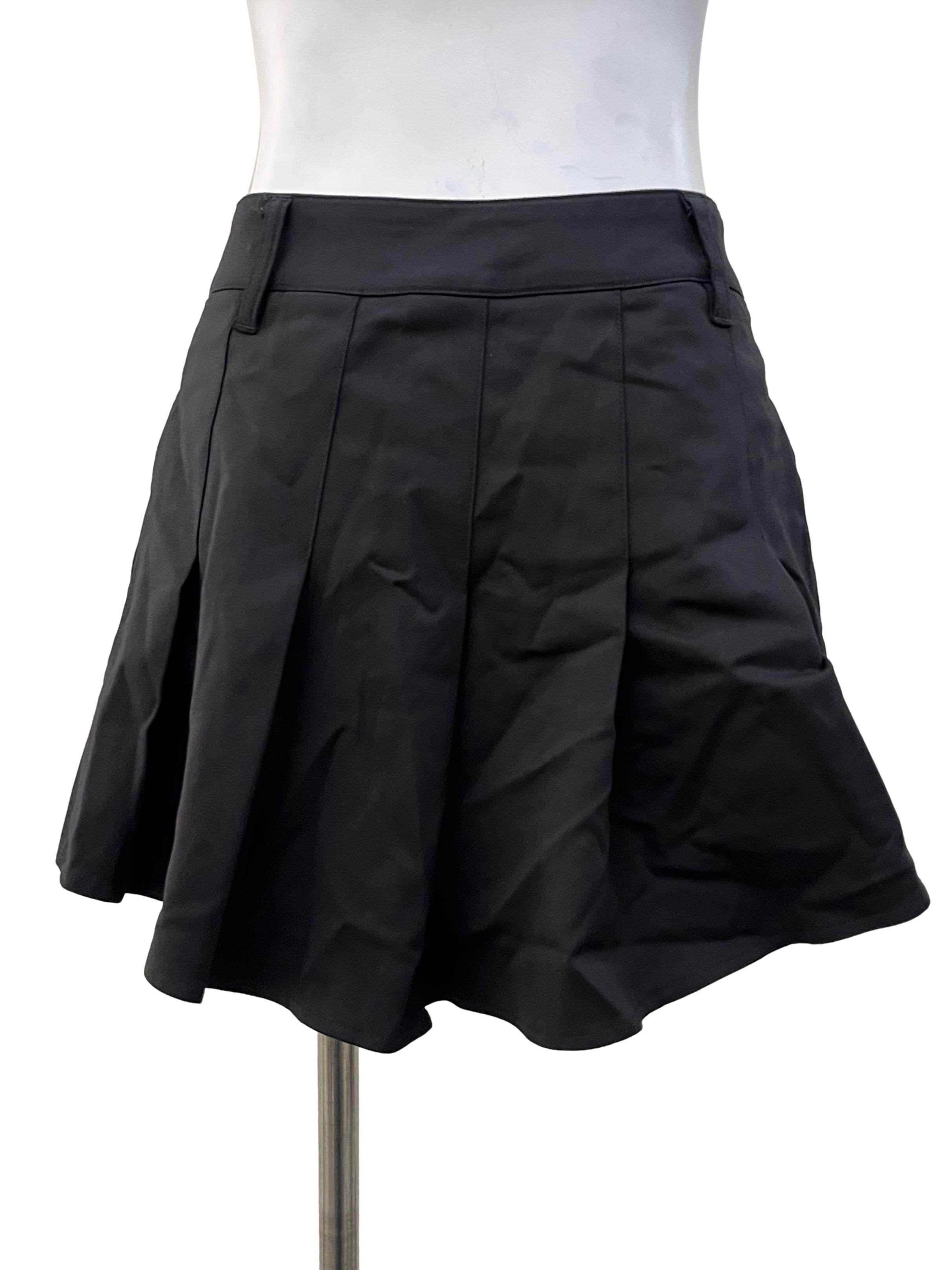 Black Dress Pleated Skorts