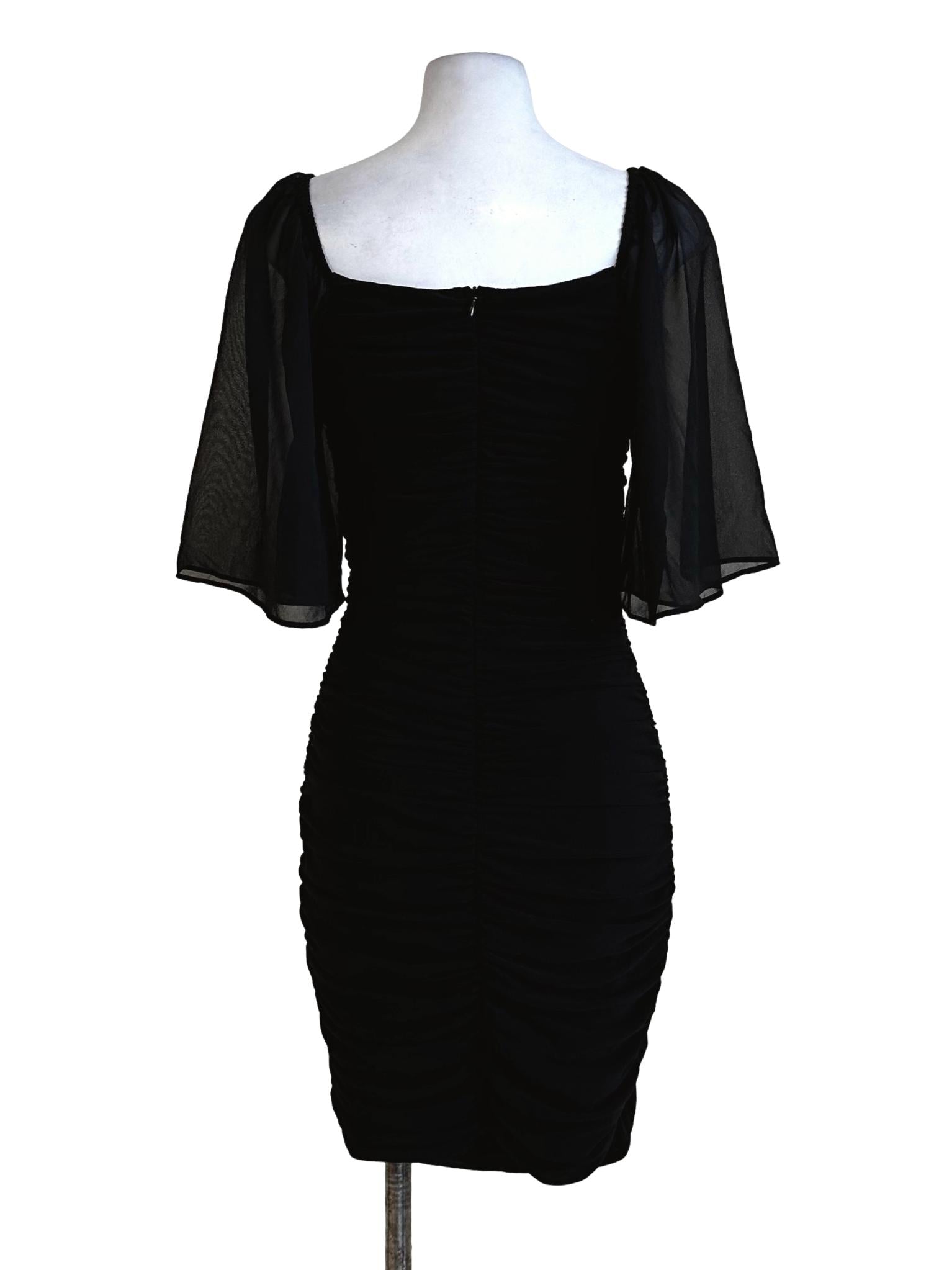 Black Plain Pattern Dress