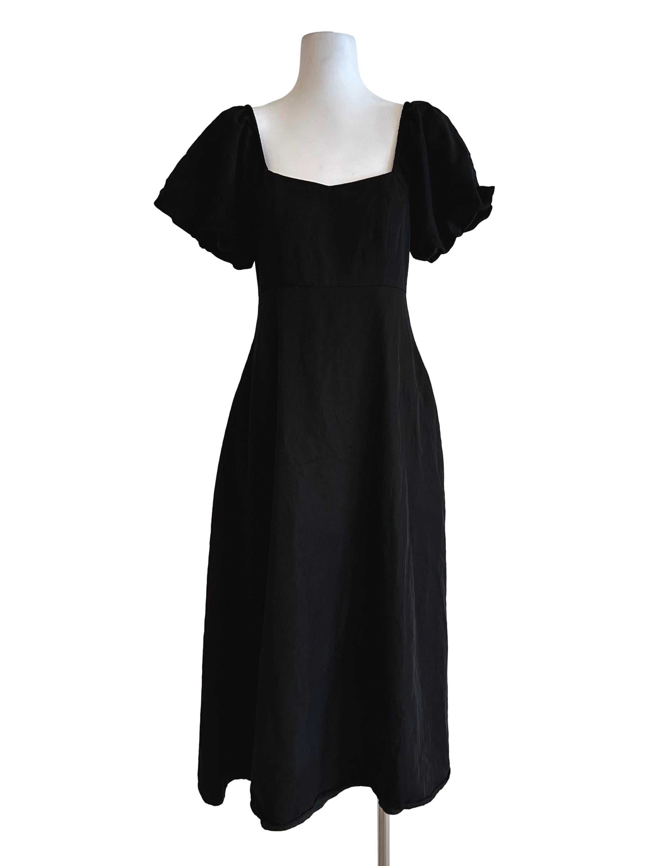 Spider Black Plain Maxi Dress YHF