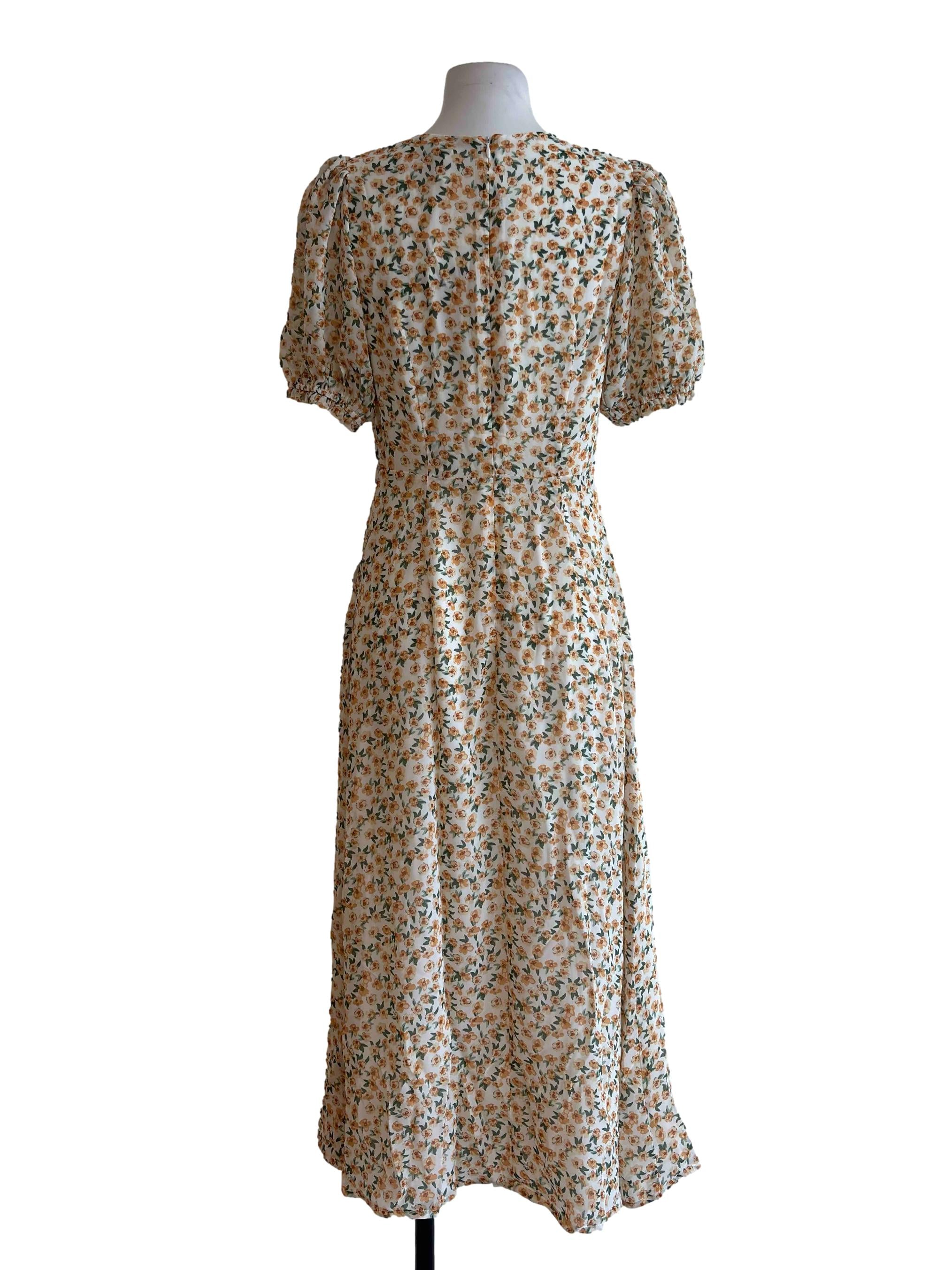 Yellow Floral Yasmine Midi Dress