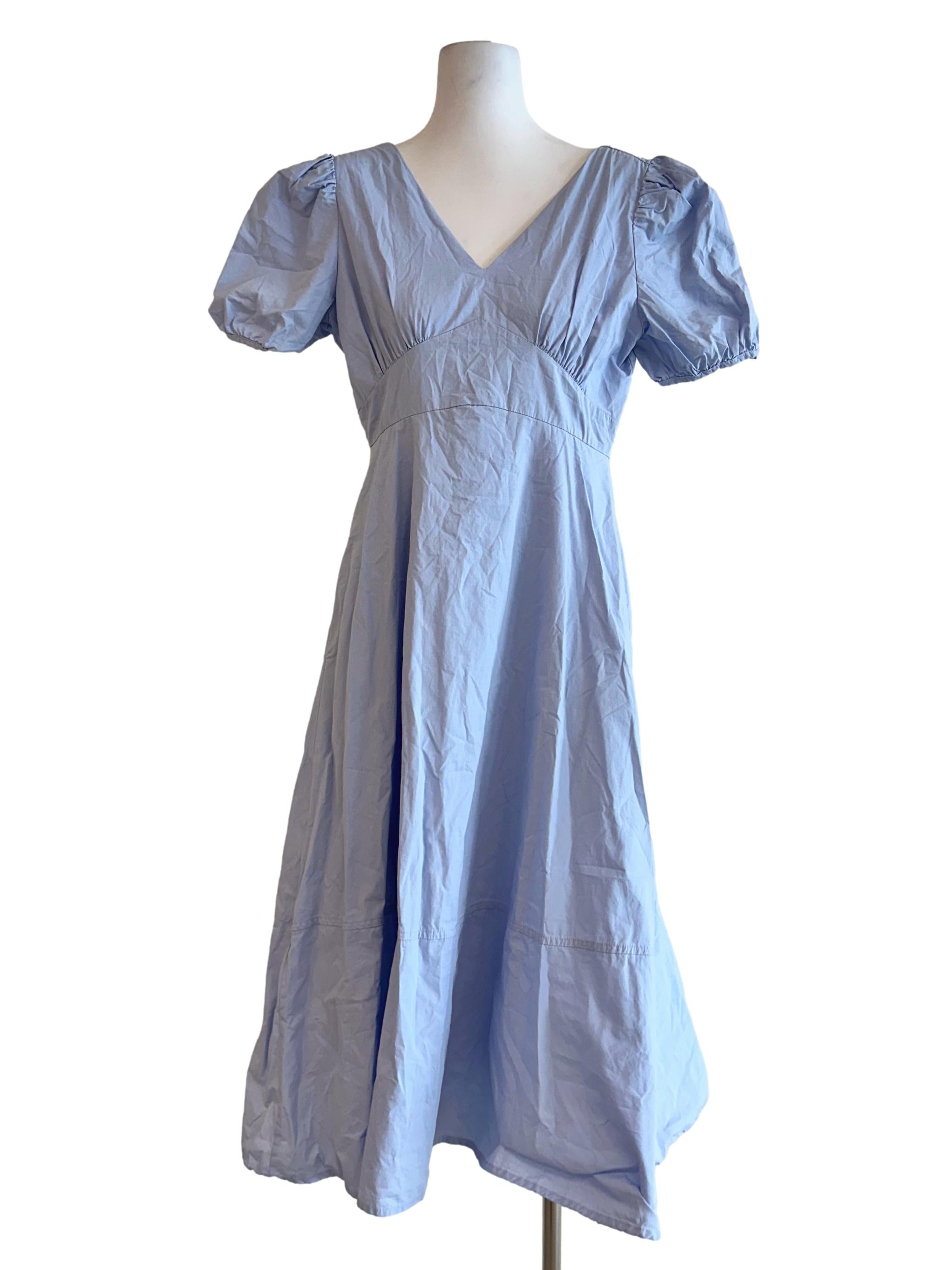 Baby Blue V Neckline Maxi Dress