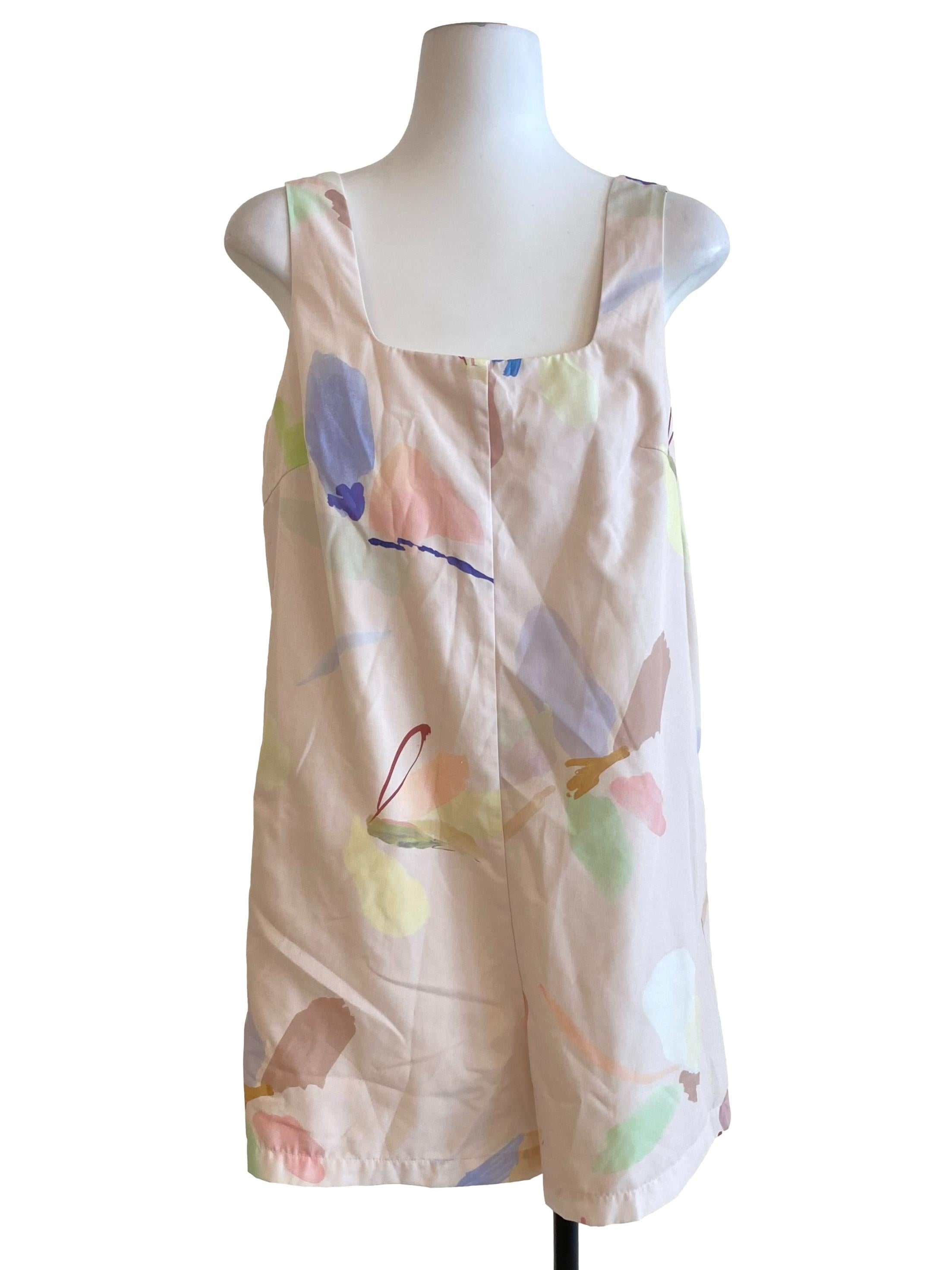 Parchment White Abstract Romper