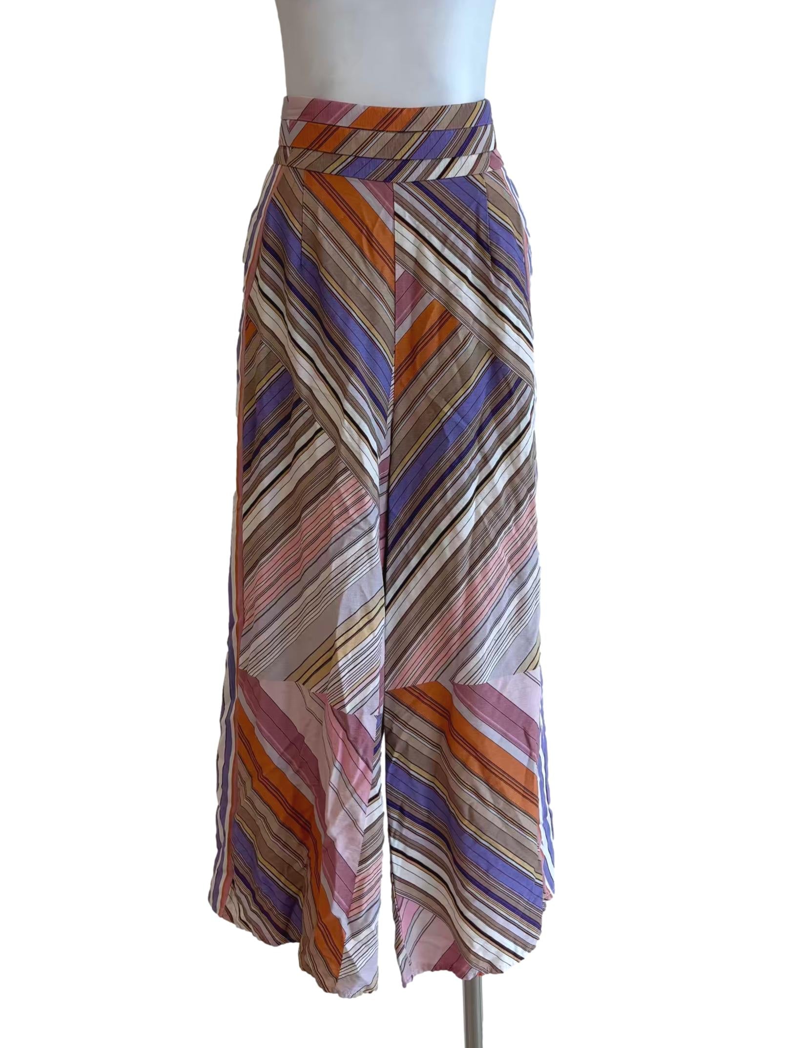 Multicolor Striped Relaxed Pants