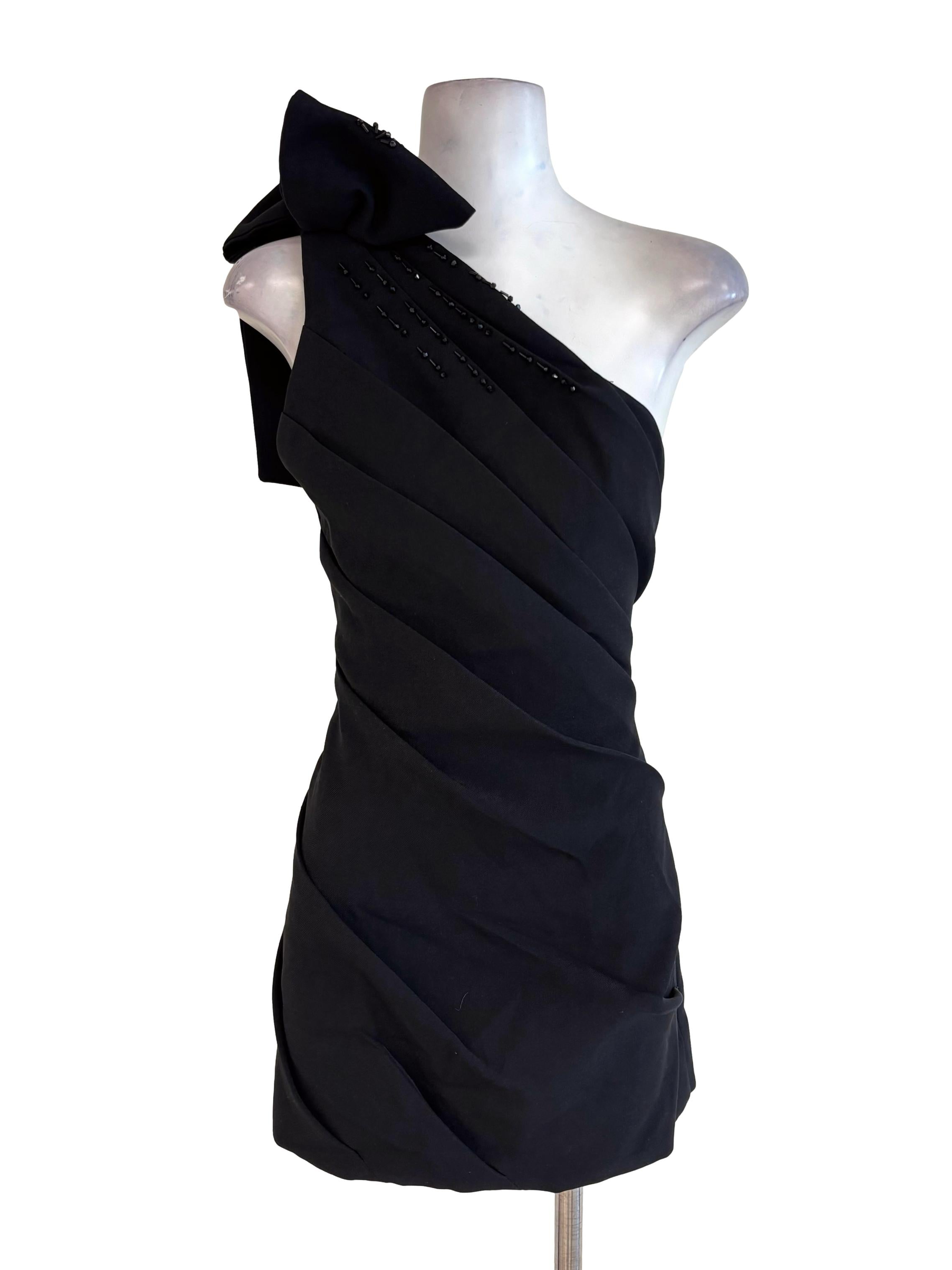 Black Ribbon Toga Dress