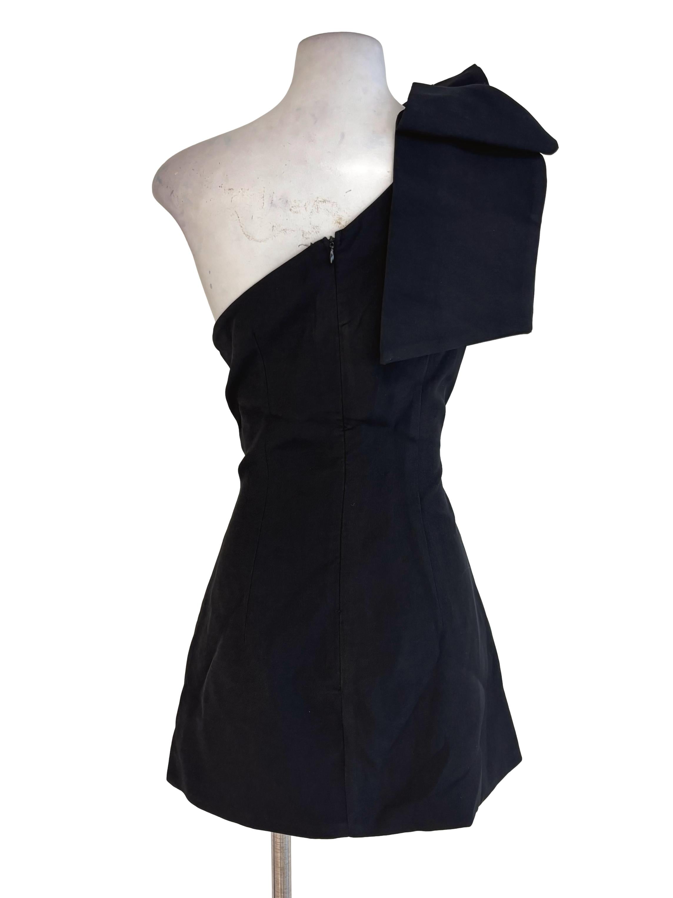 Black Ribbon Toga Dress