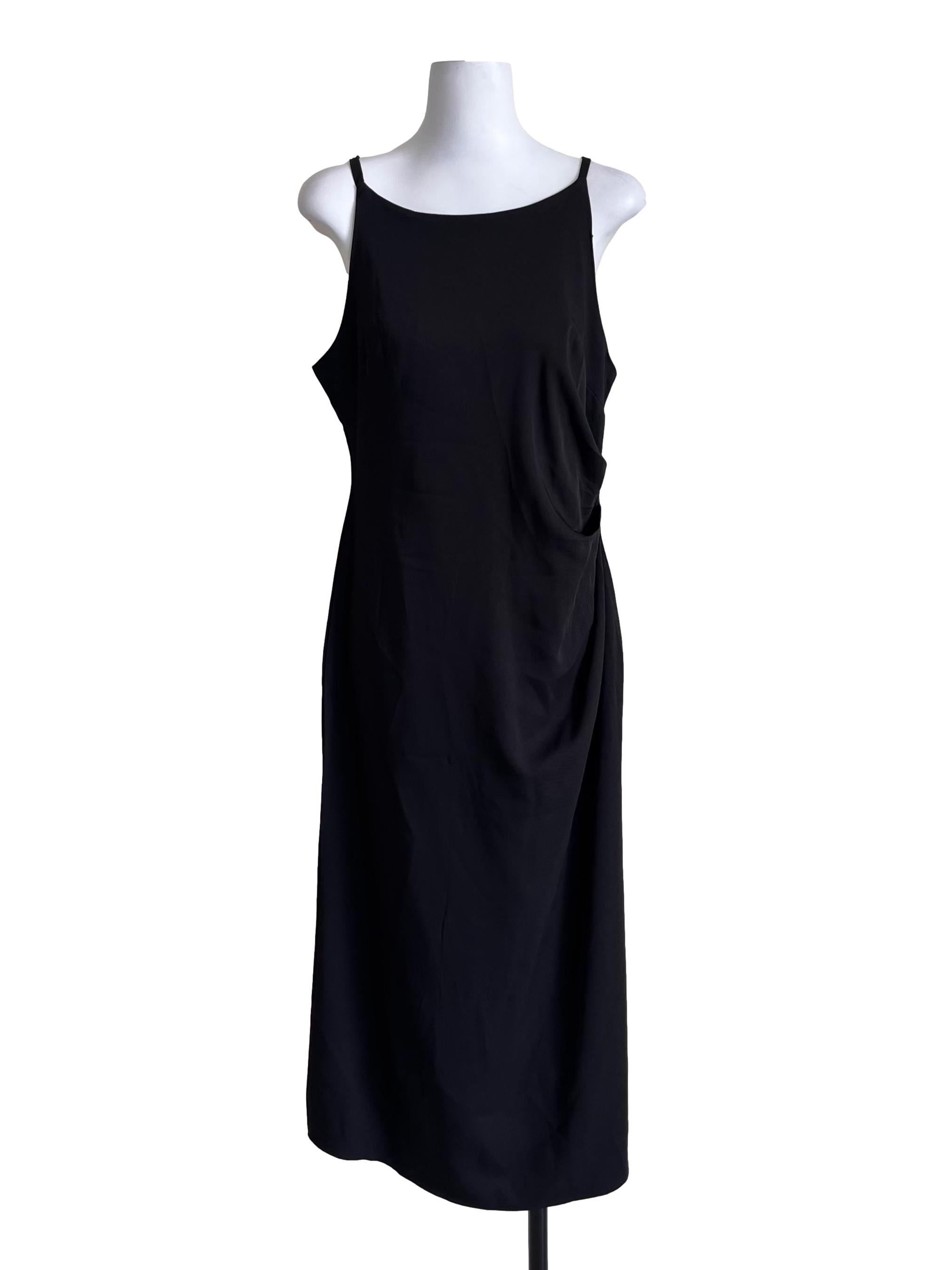Jade Black Spaghetti Strap Shift Dress