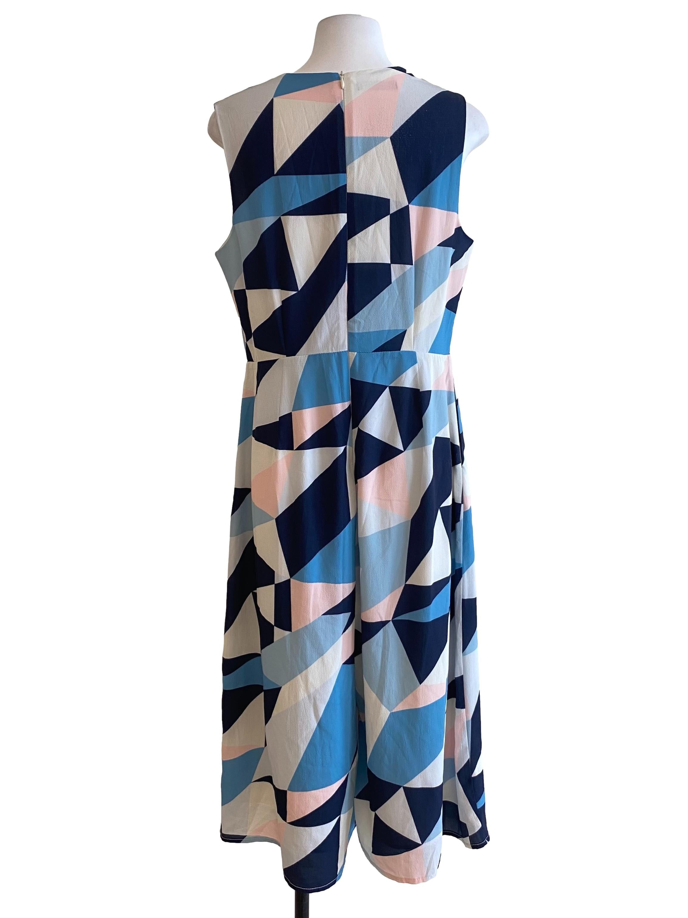 Blue Abstract Midi Jumpsuit