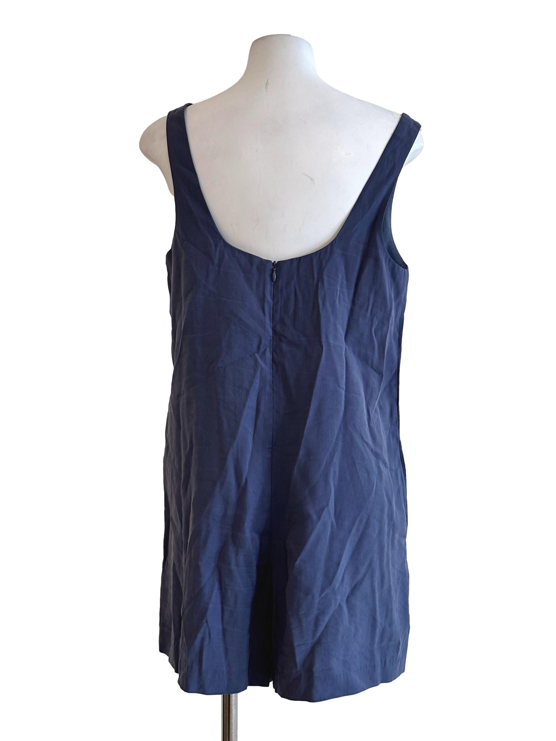 Slate Blue Sleeveless Romper LB