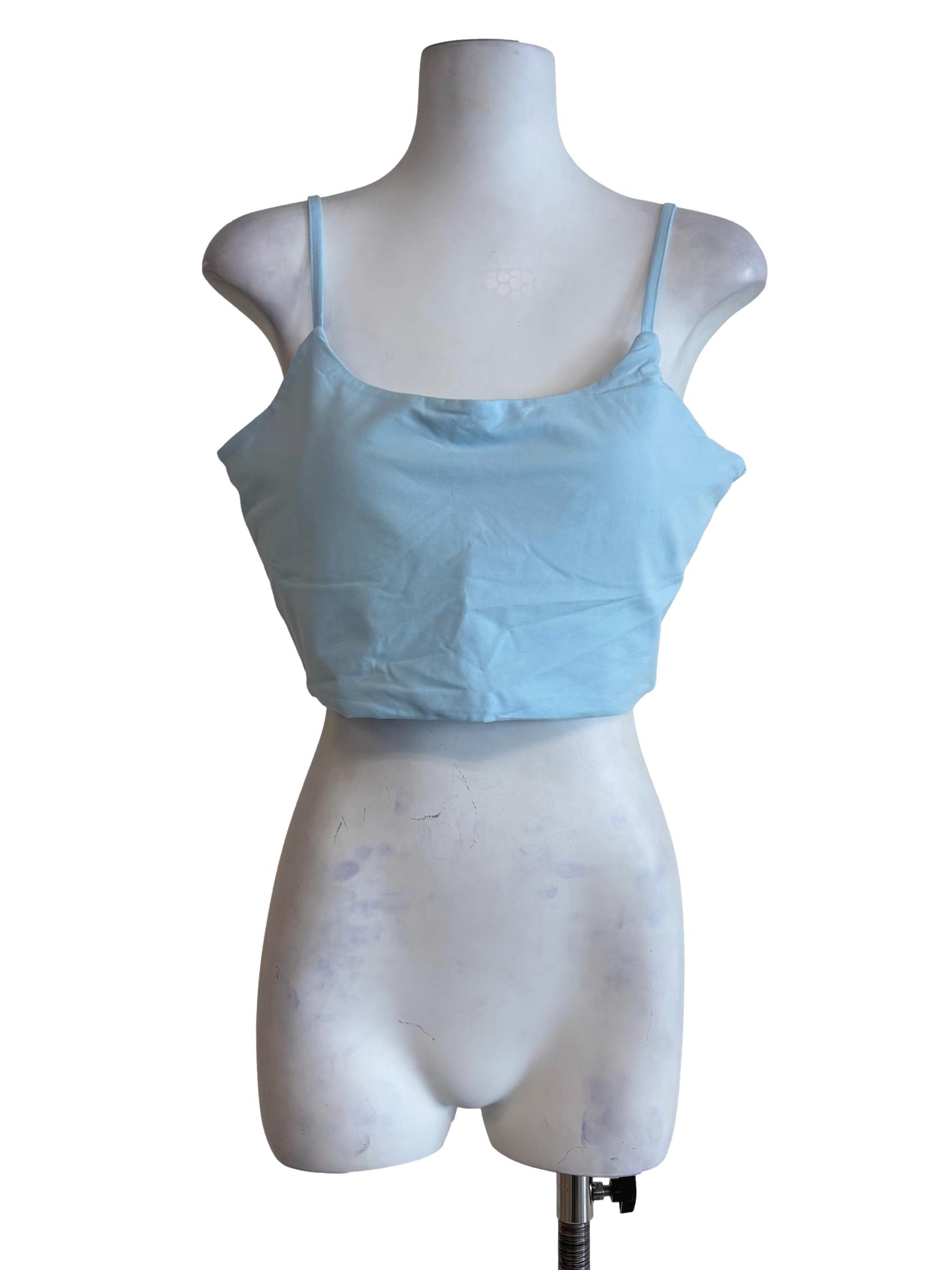 Blue Edith U Neck Padded Top