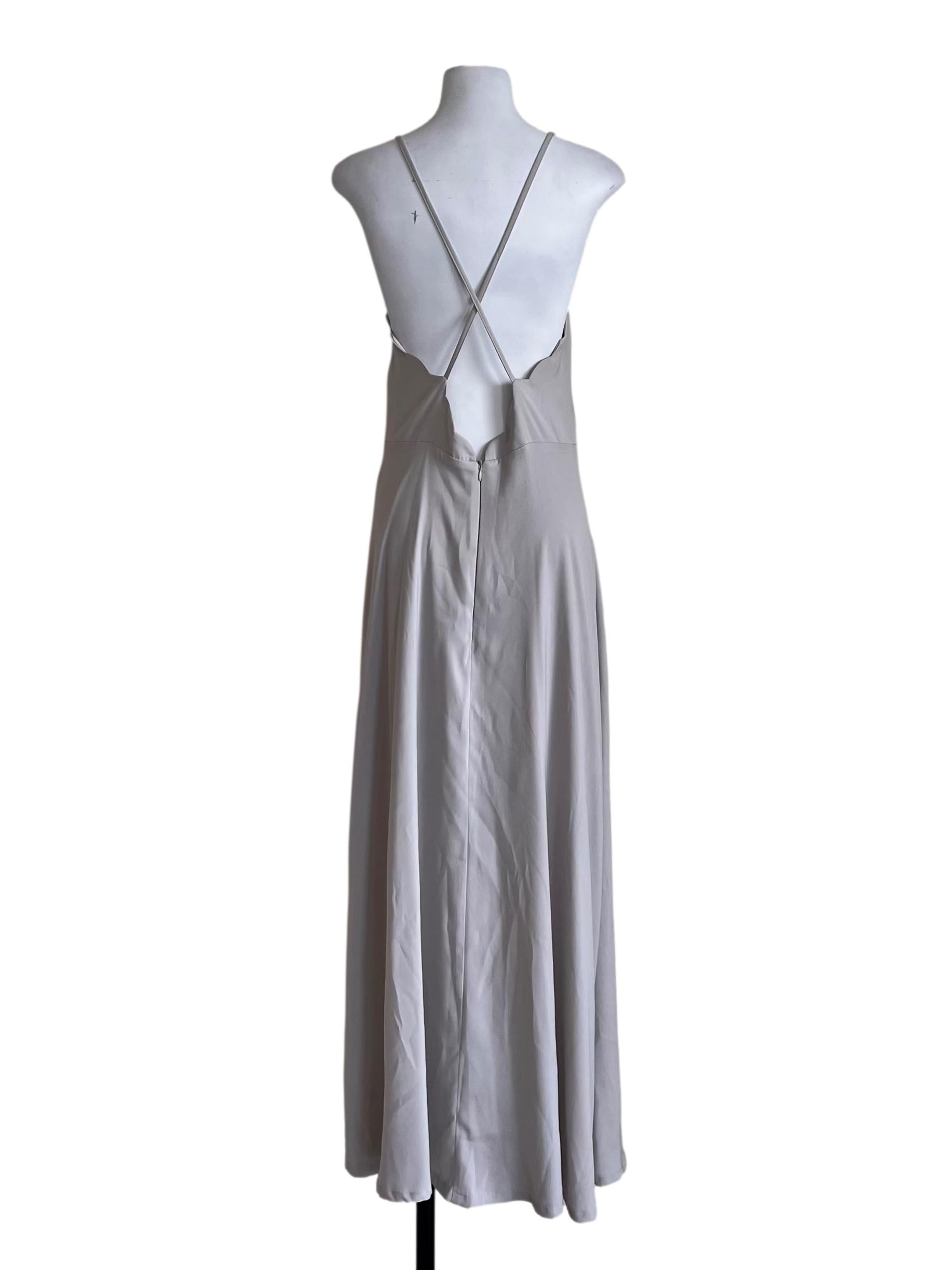 Silver Grey Cross Back Strap Dress