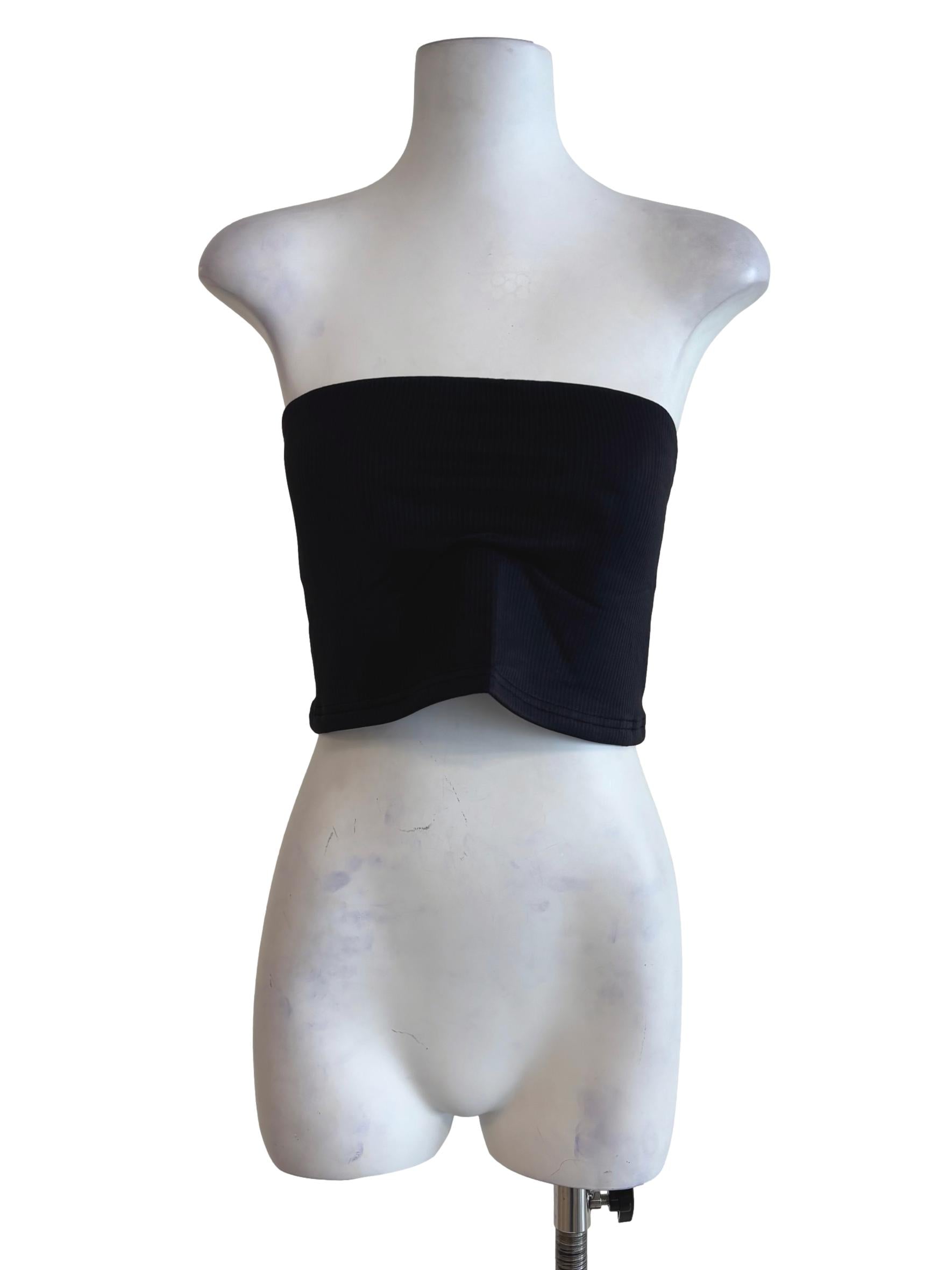 Black Kendie Basic Tube Padded Top