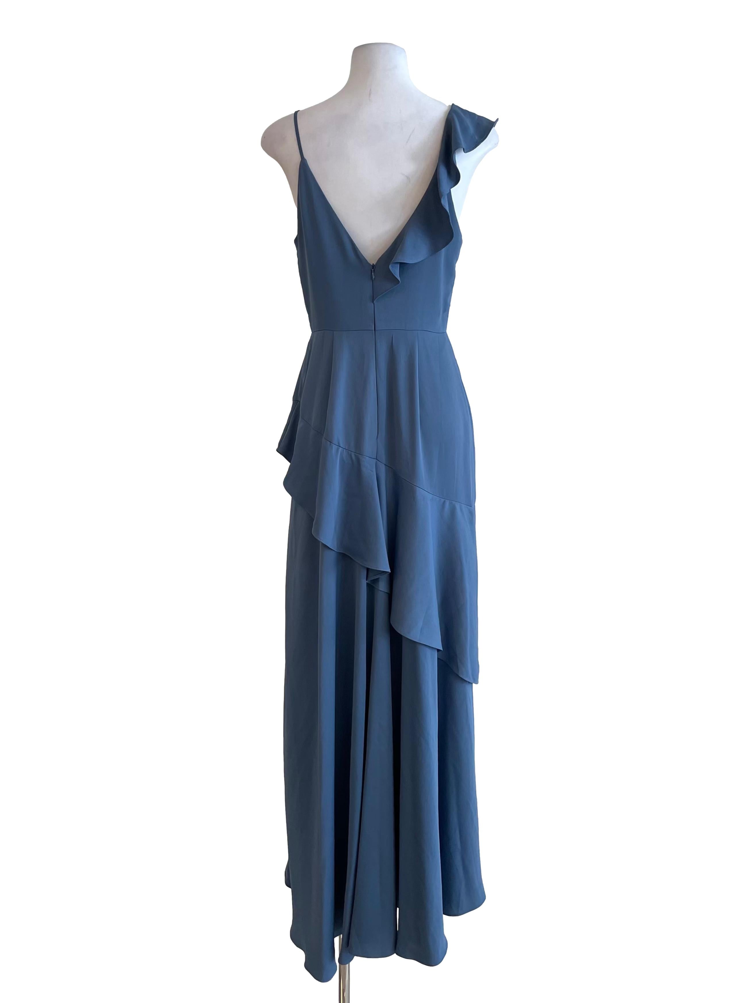 Aegean Ruffle V Neck Long Tail Dress