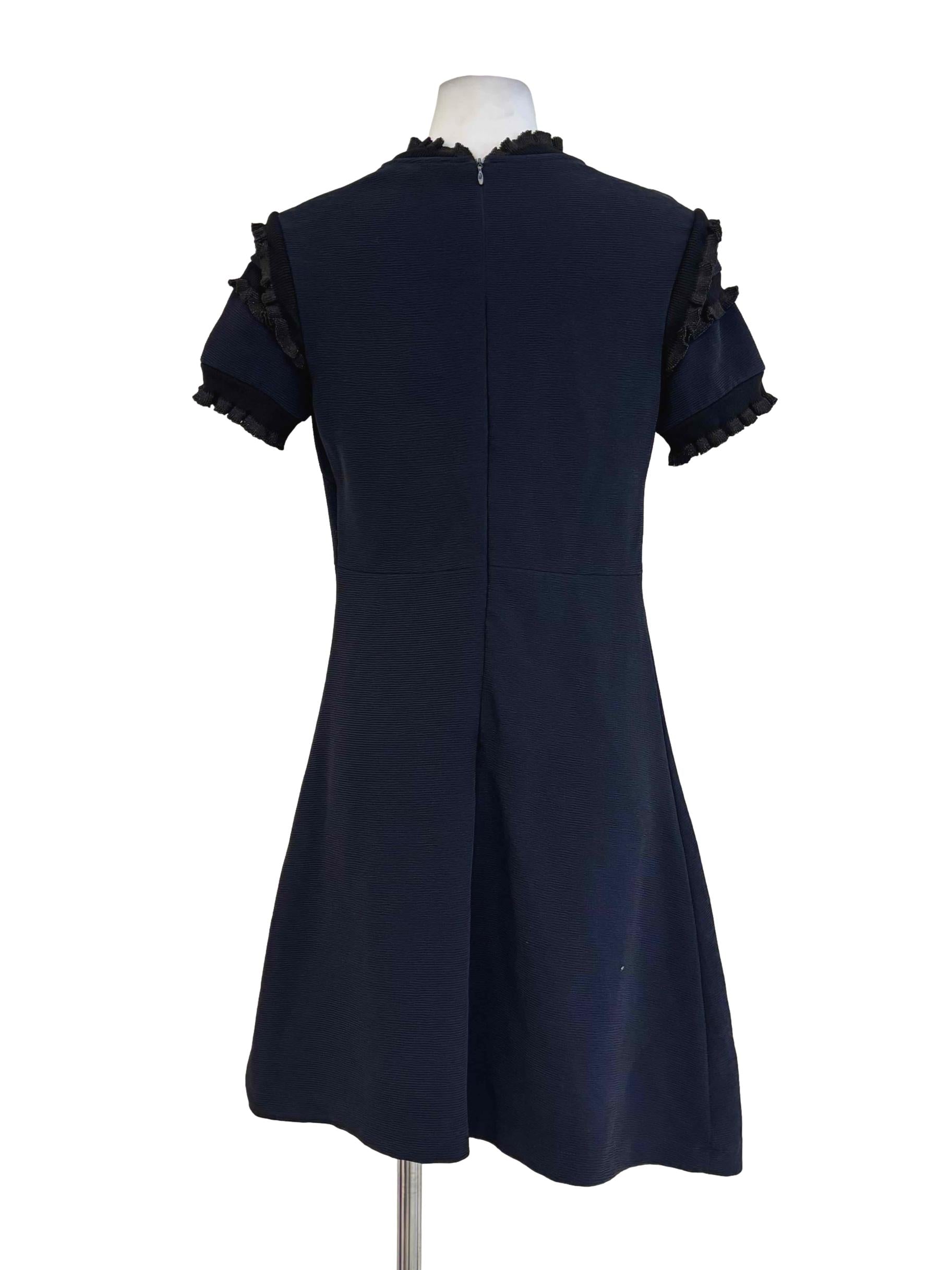 Midnight Blue Short Sleeve A-Line Dress