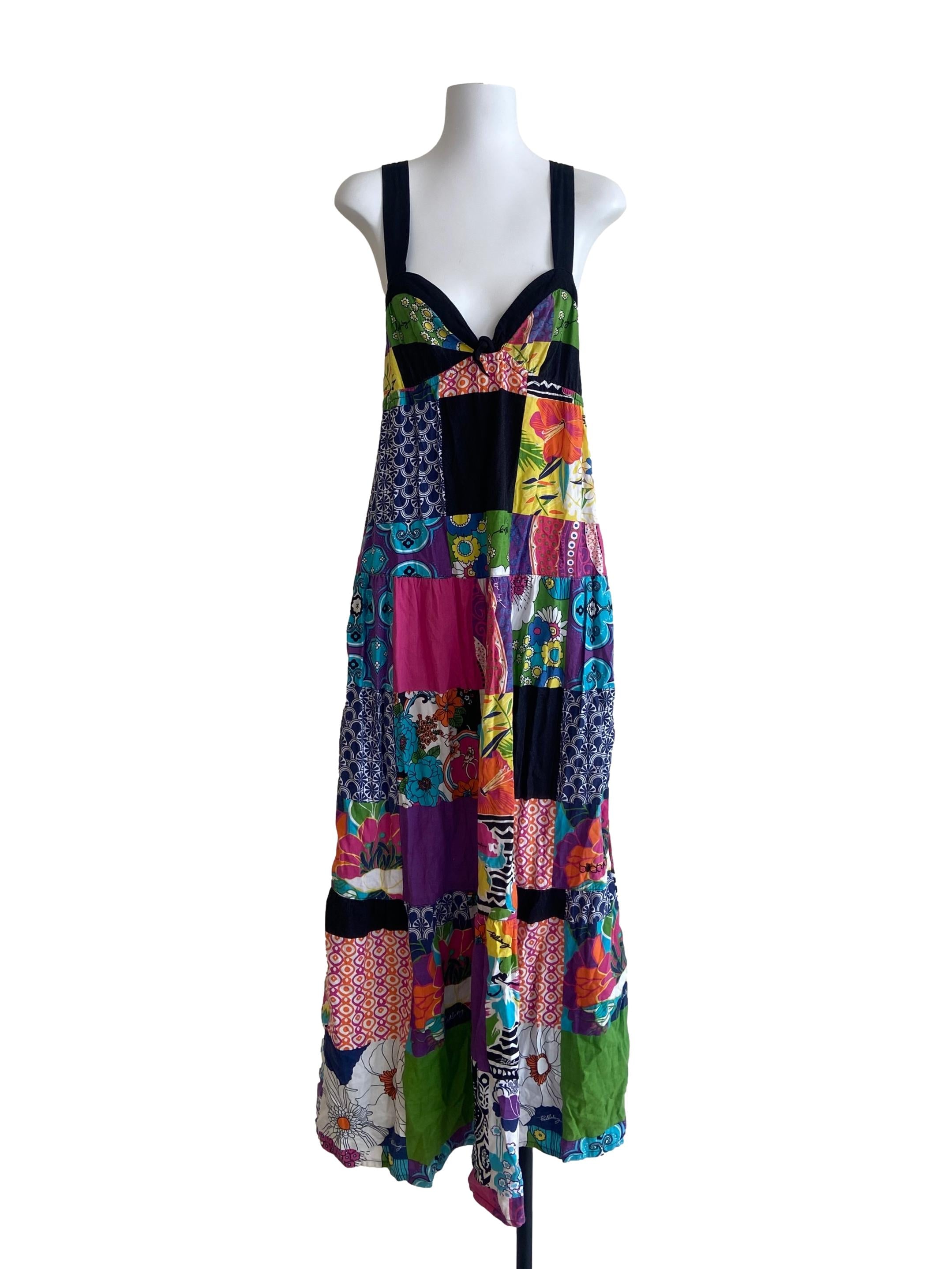 Black & Multicolor Floral Empire Dress