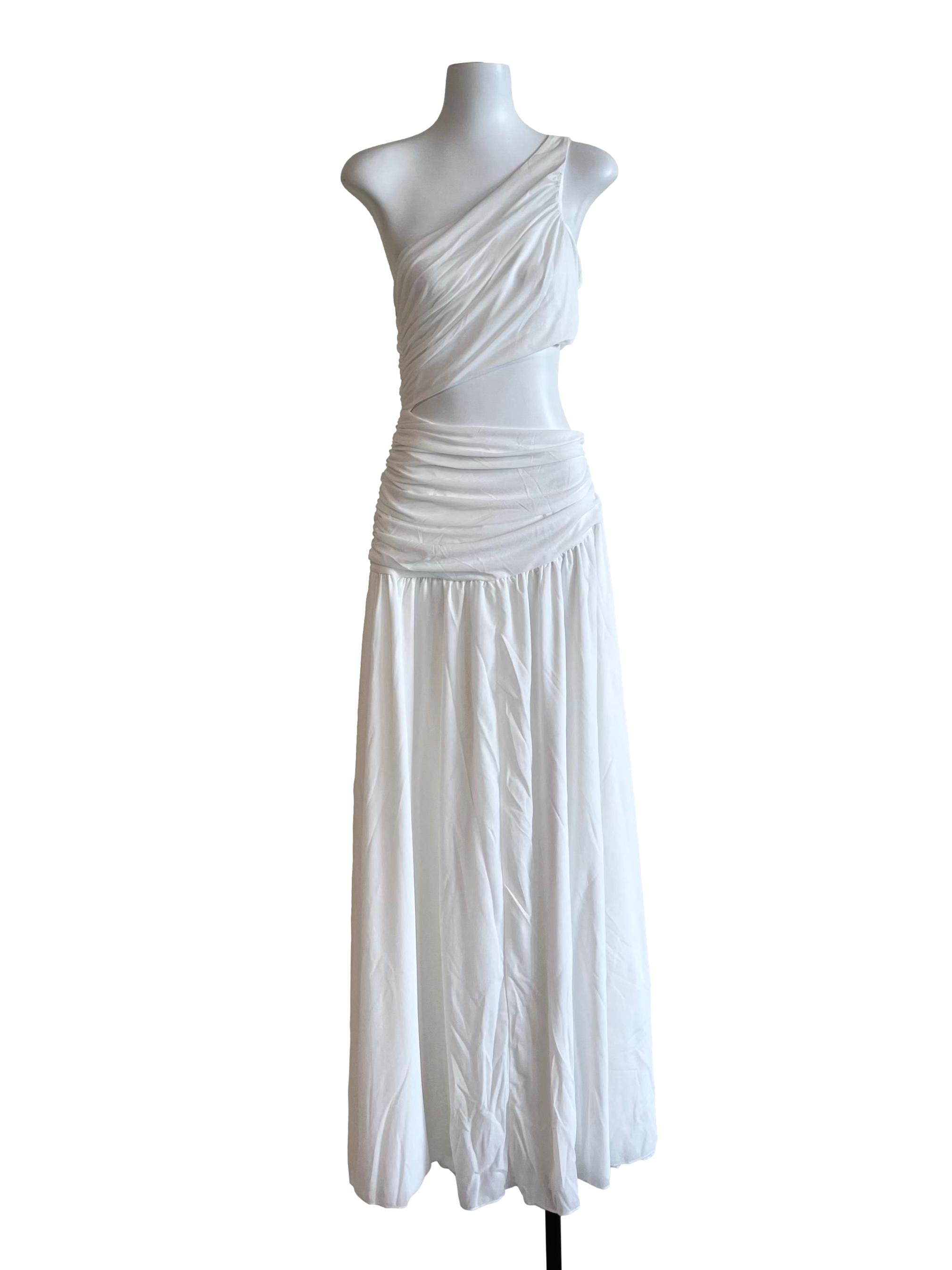 Pearl White Toga Cut Out Maxi Dress