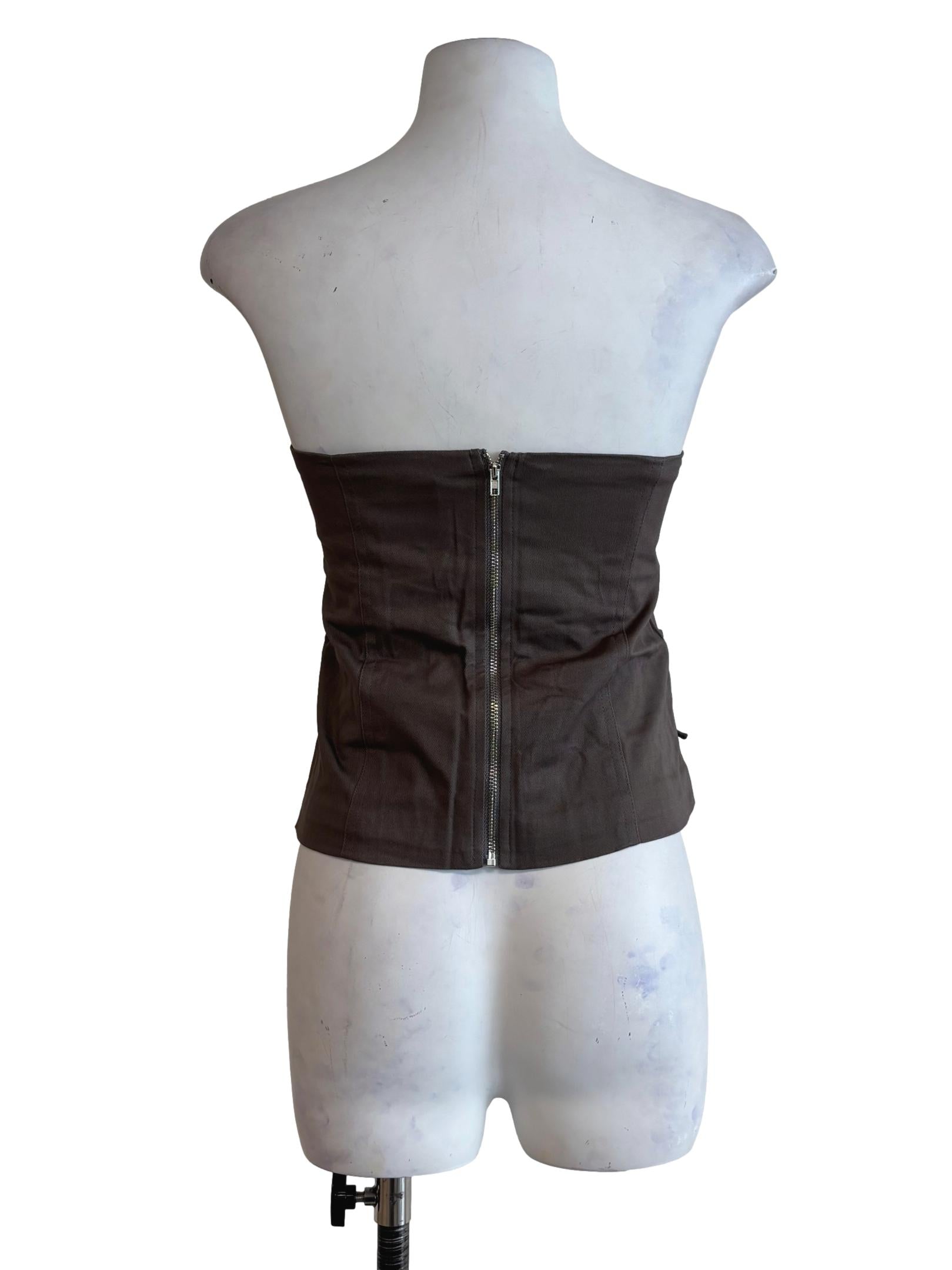 Grey Nasha Lace Up Tube Padded Top