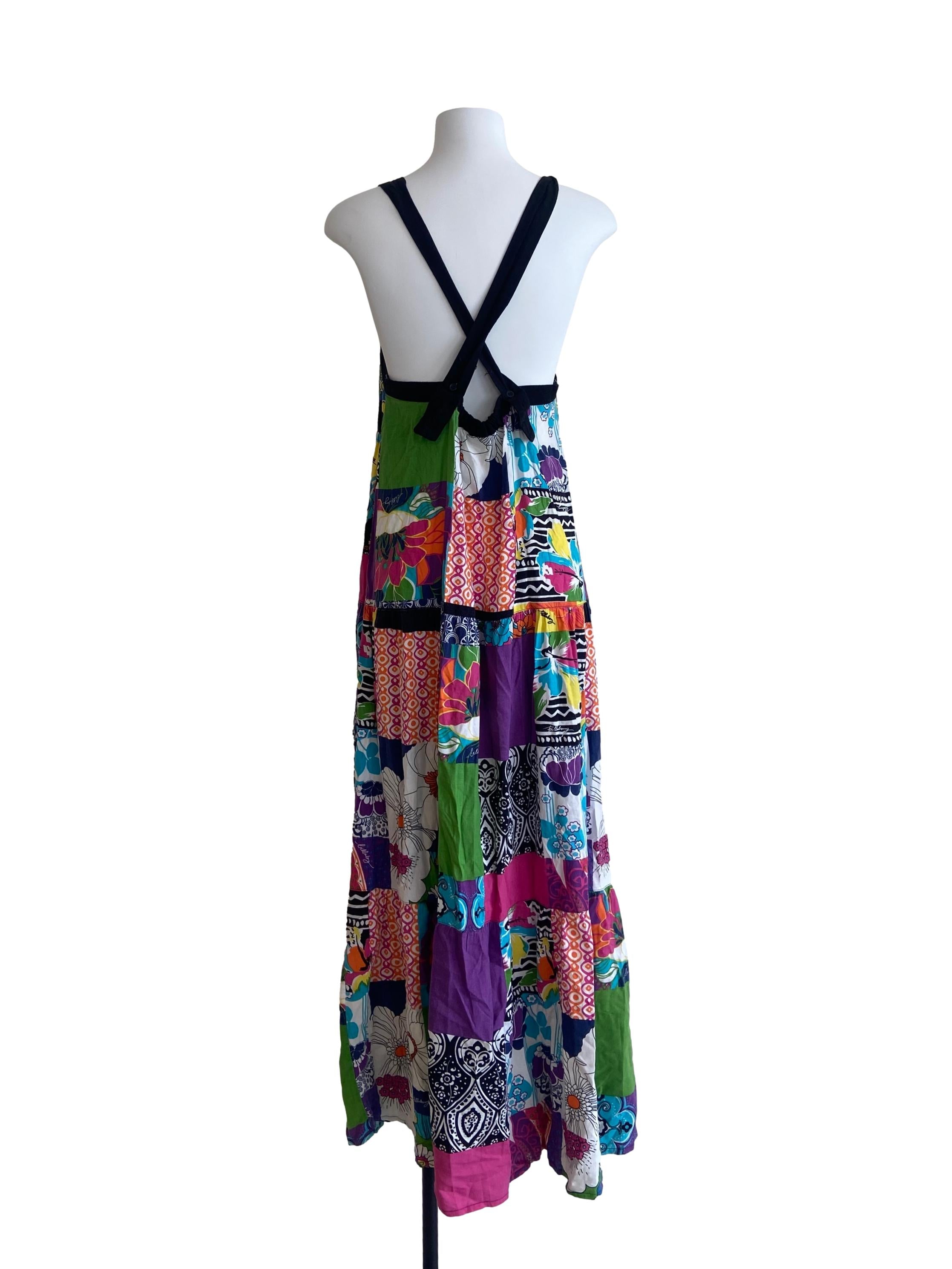 Black & Multicolor Floral Empire Dress