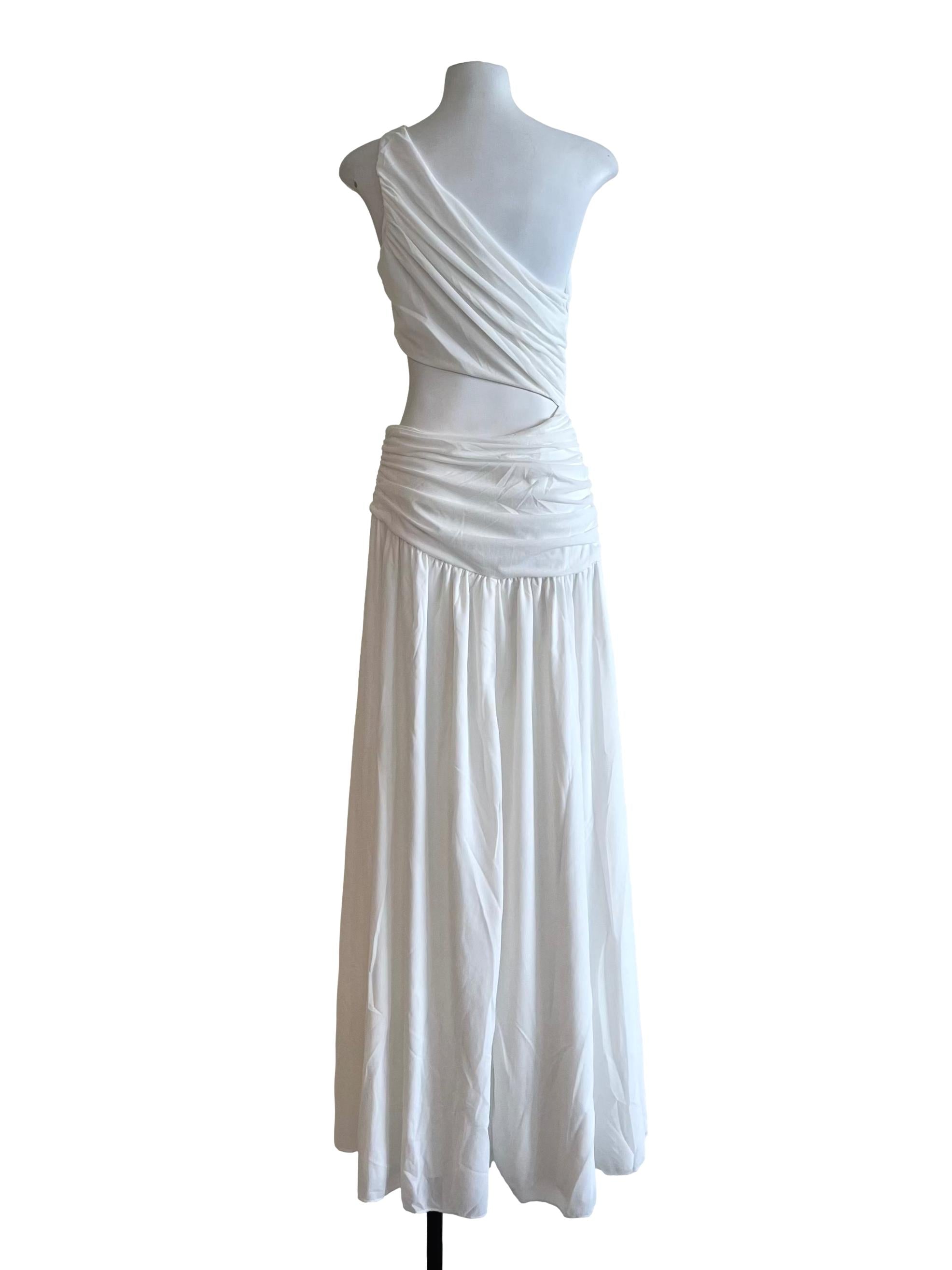 Pearl White Toga Cut Out Maxi Dress