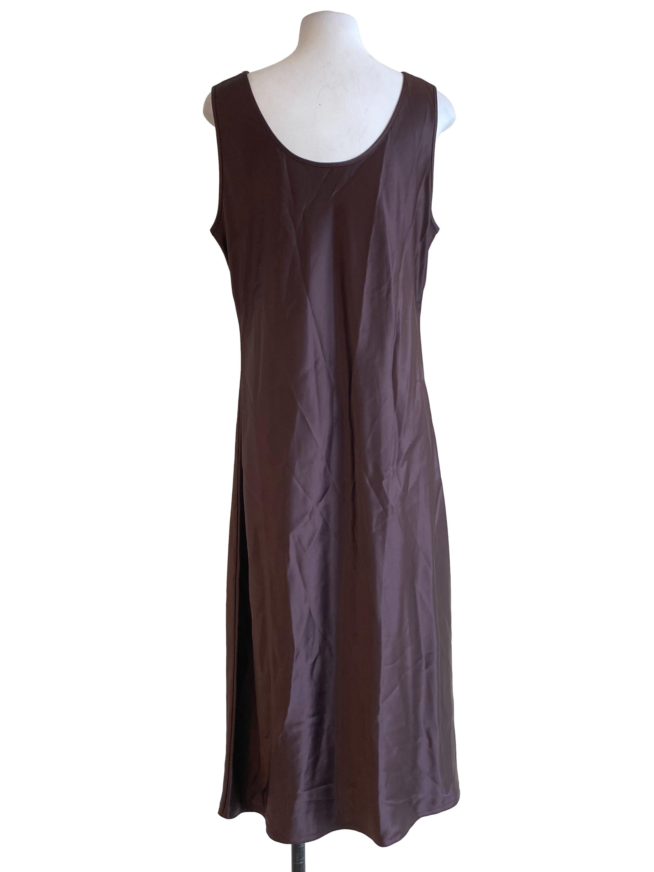 Brown Sheath Satin Dress