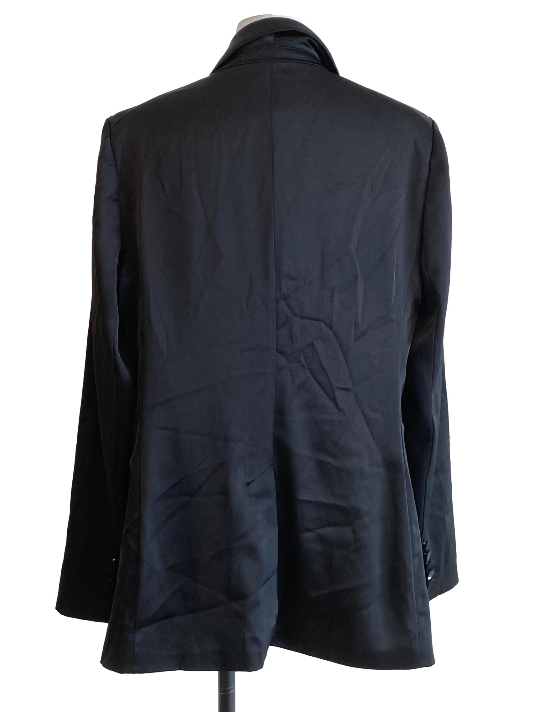 Black Fancy Satin Blazer