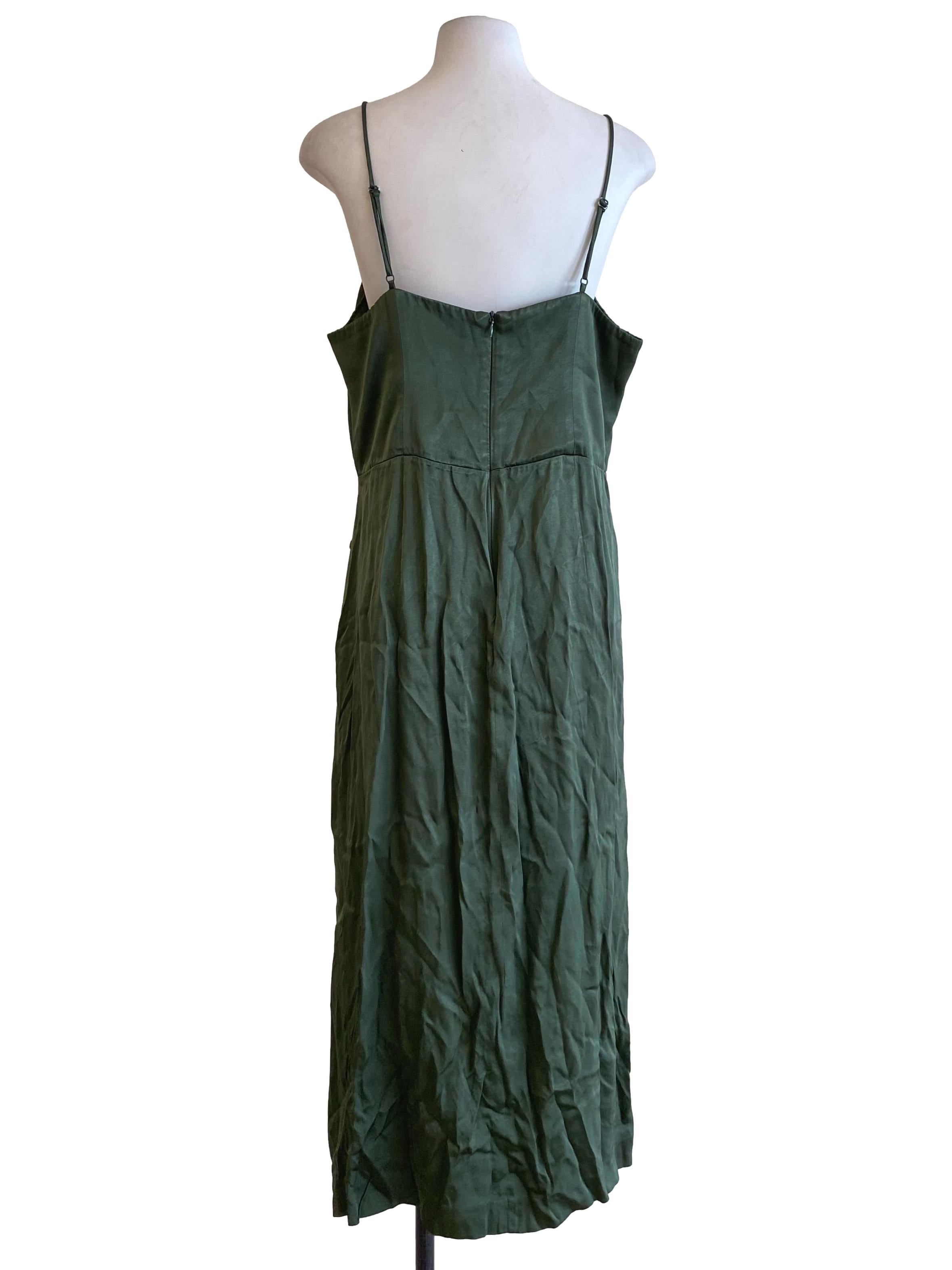 Emerald Green Satin Dress