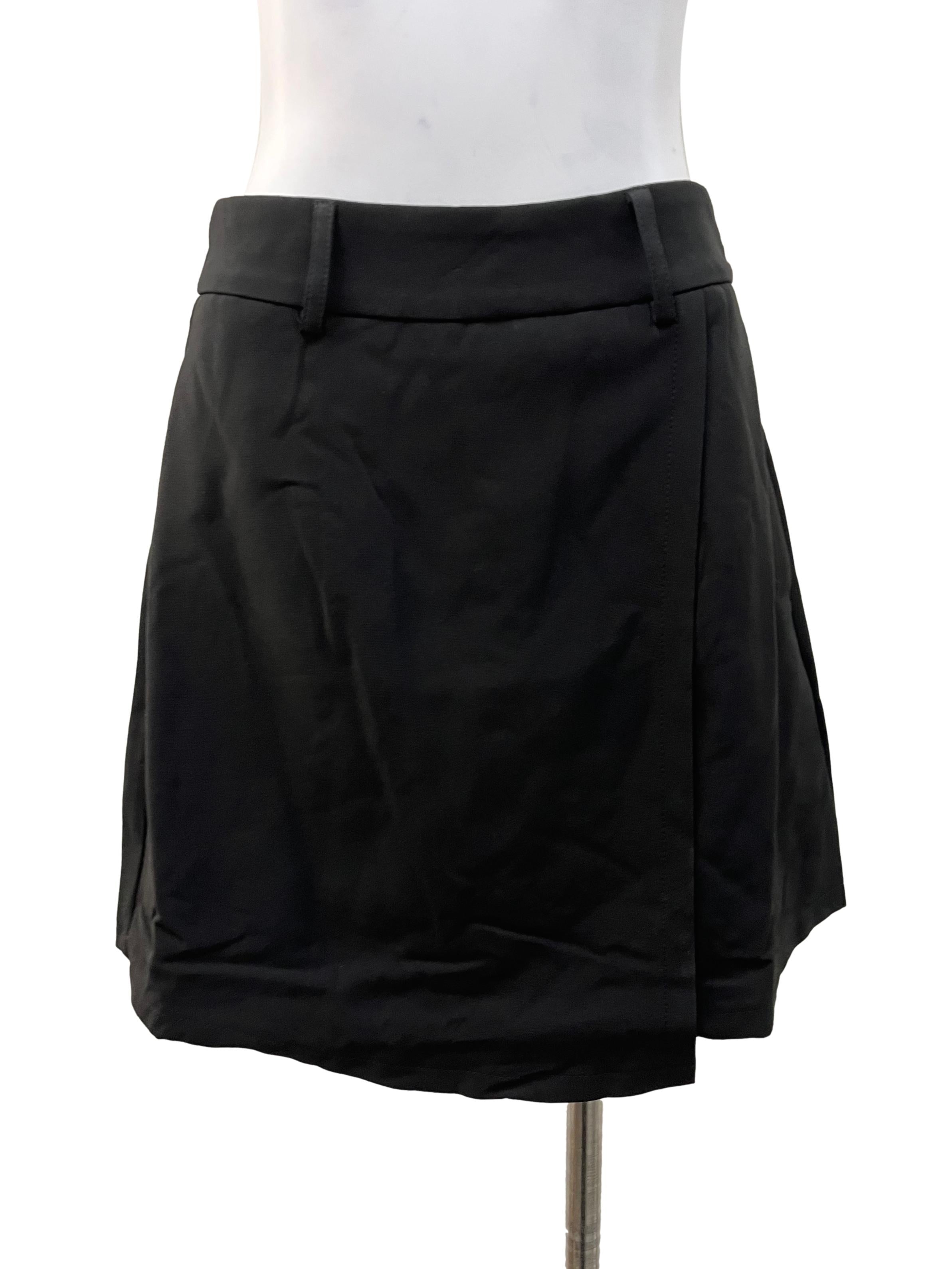 Black A Line Asymmetrical Skorts