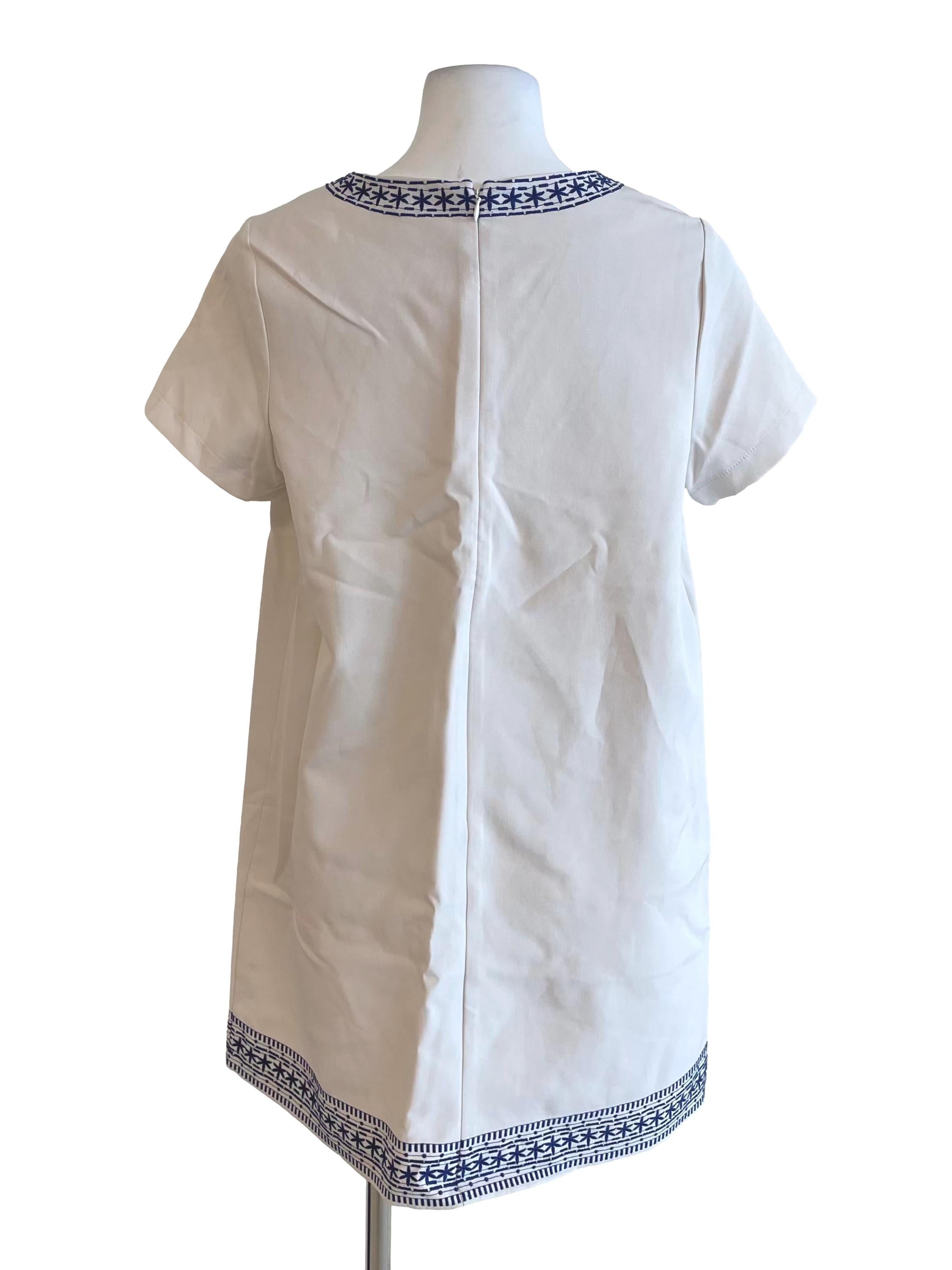 Porcelain Ethnic V Neck Dress