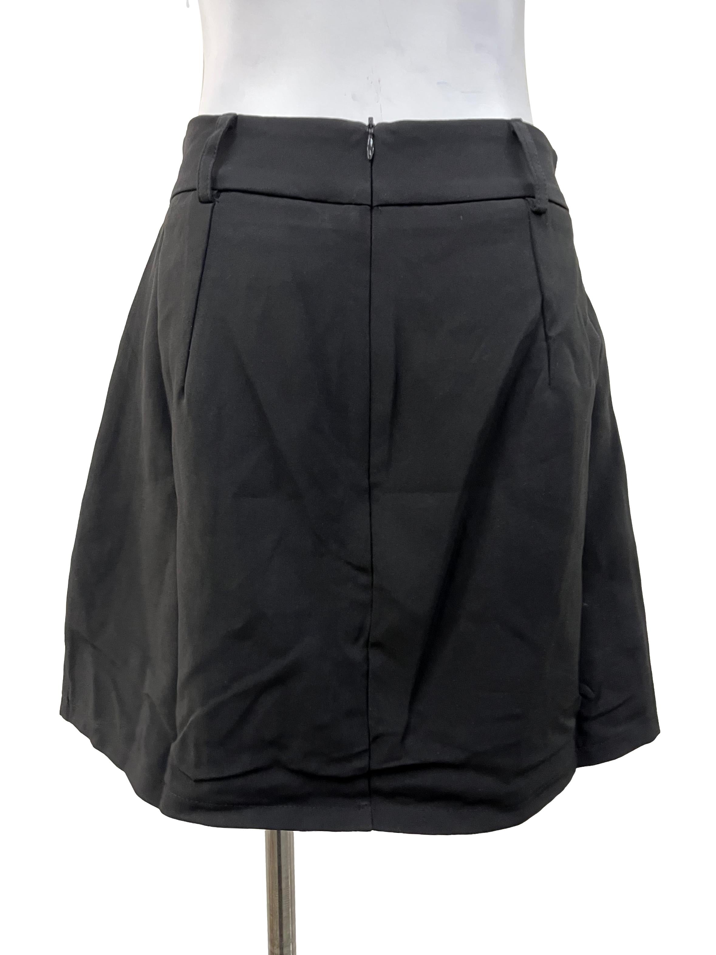 Black A Line Asymmetrical Skorts