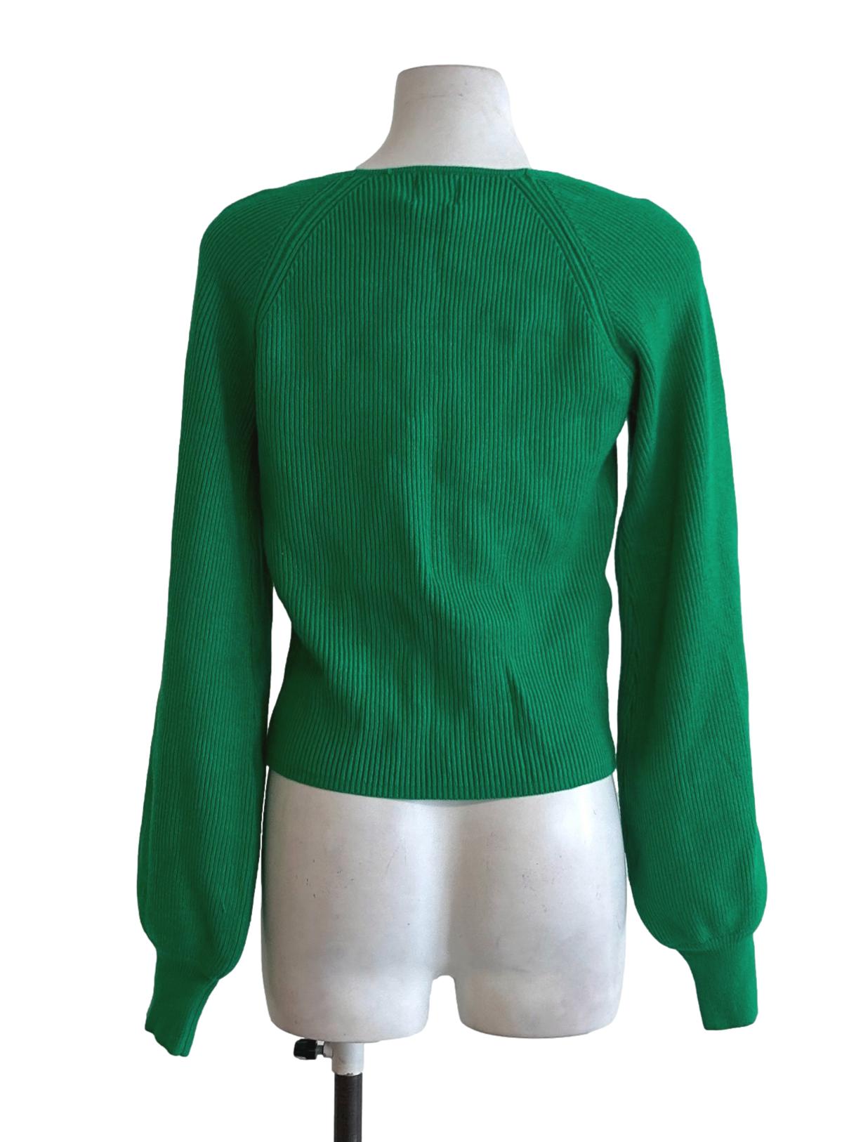 Green Sweetheart Knit Top