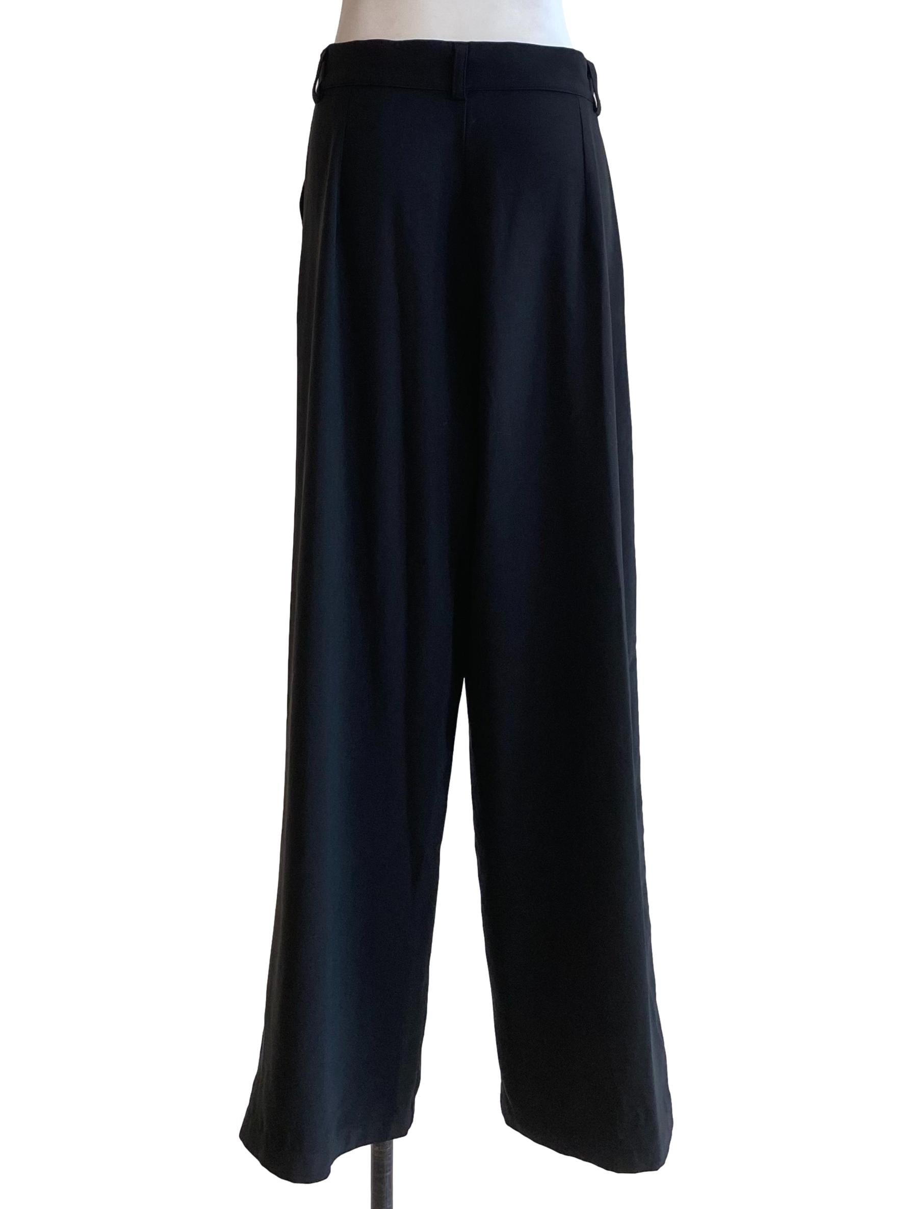 Black Loose Straight Cut Trousers