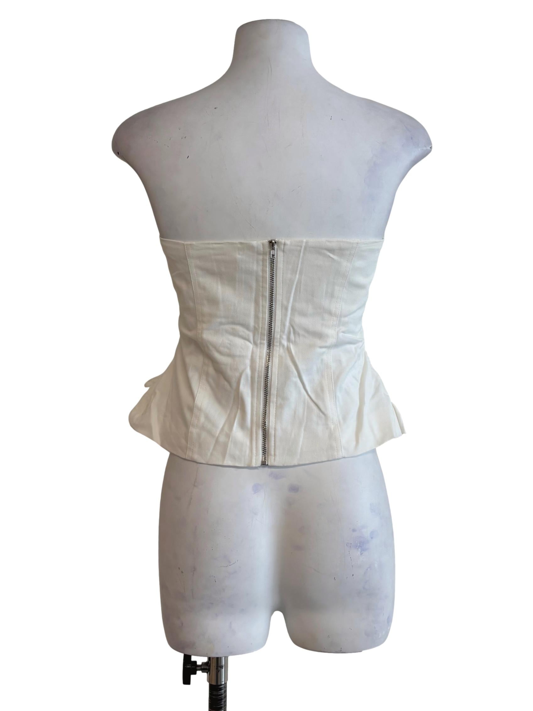 White Nasha Lace Up Tube Padded Top