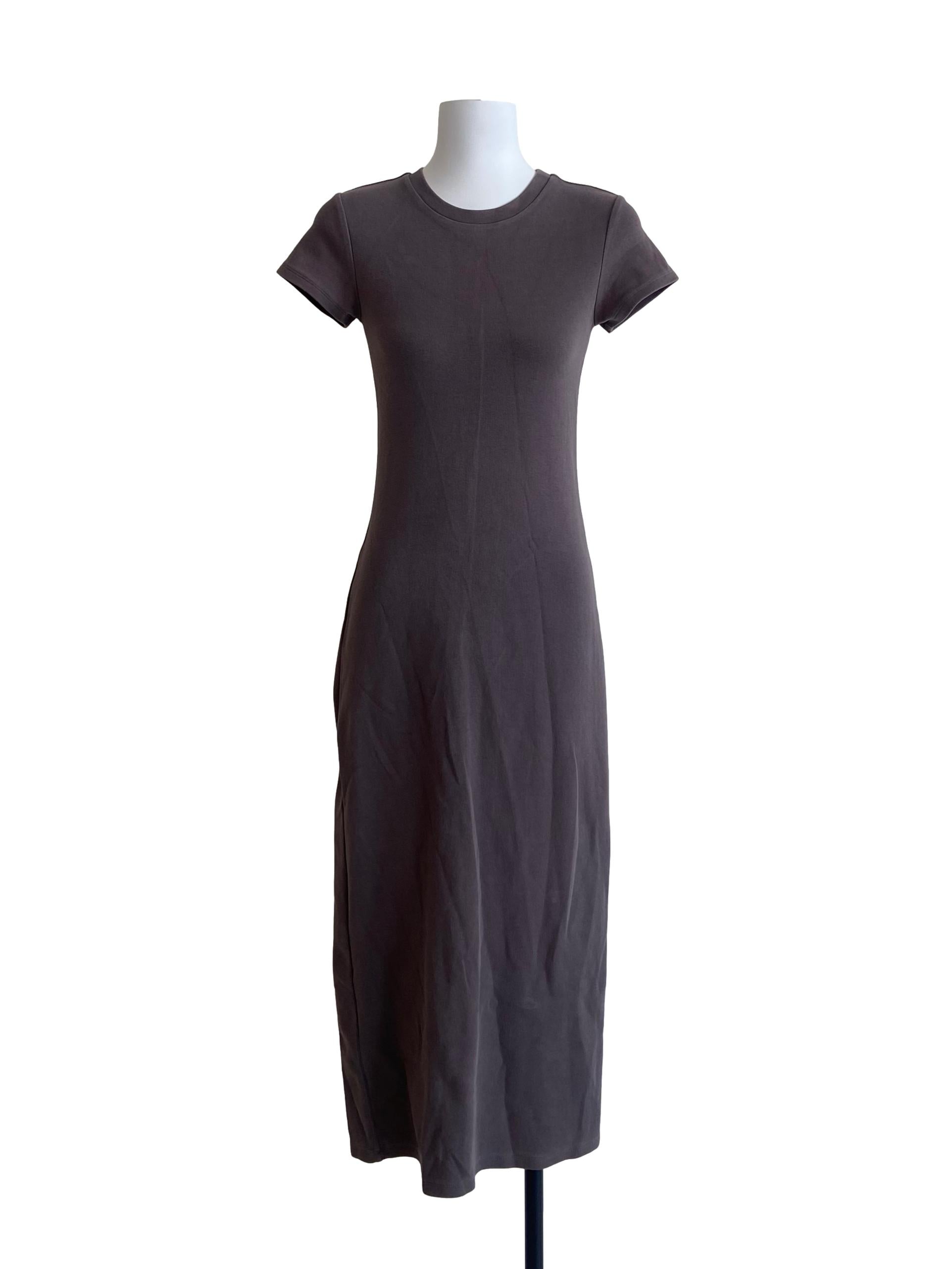 Fog Grey Slit Bodycon Dress