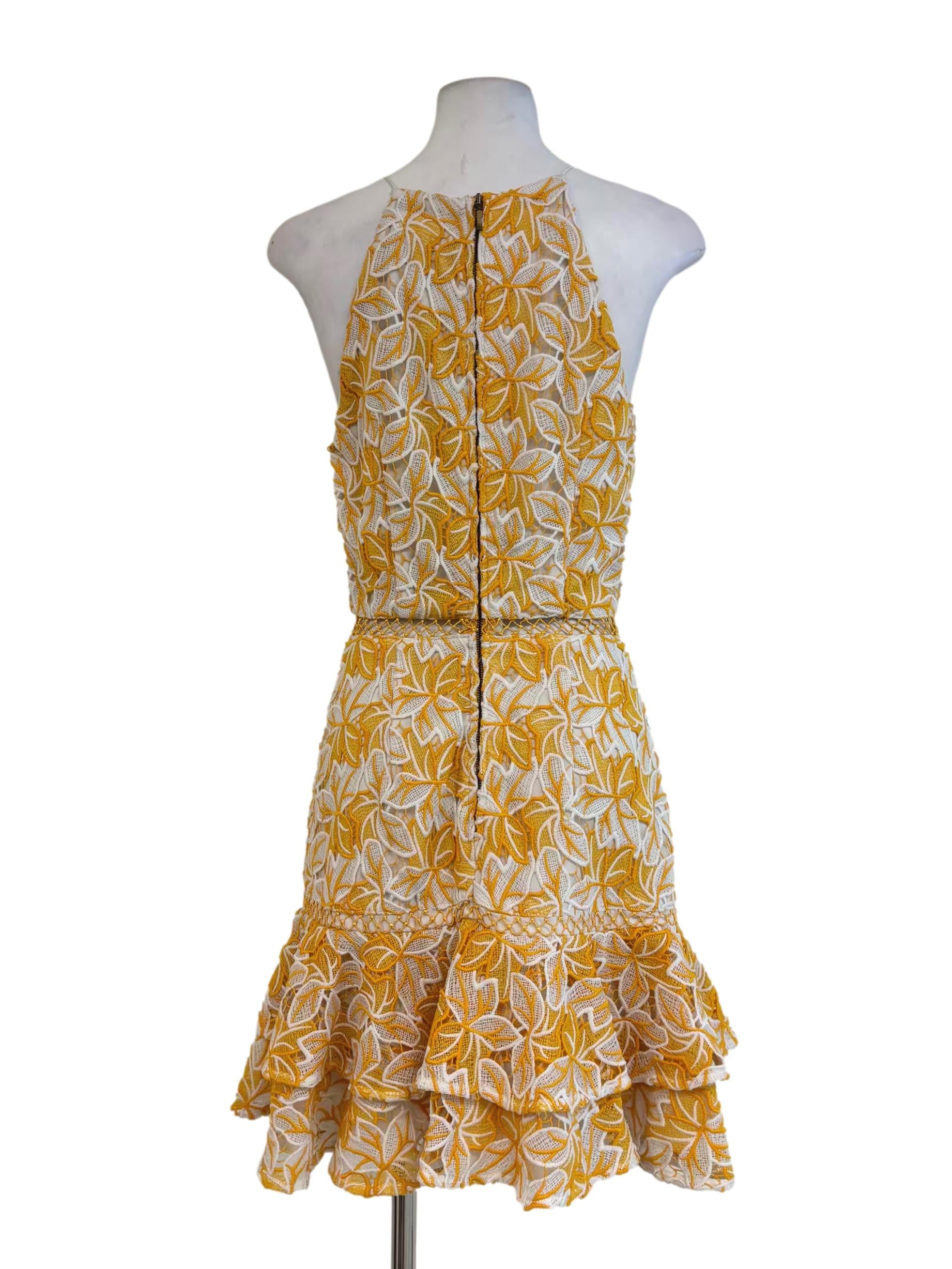 Mellow Yellow Textured Halter A-Line Dress