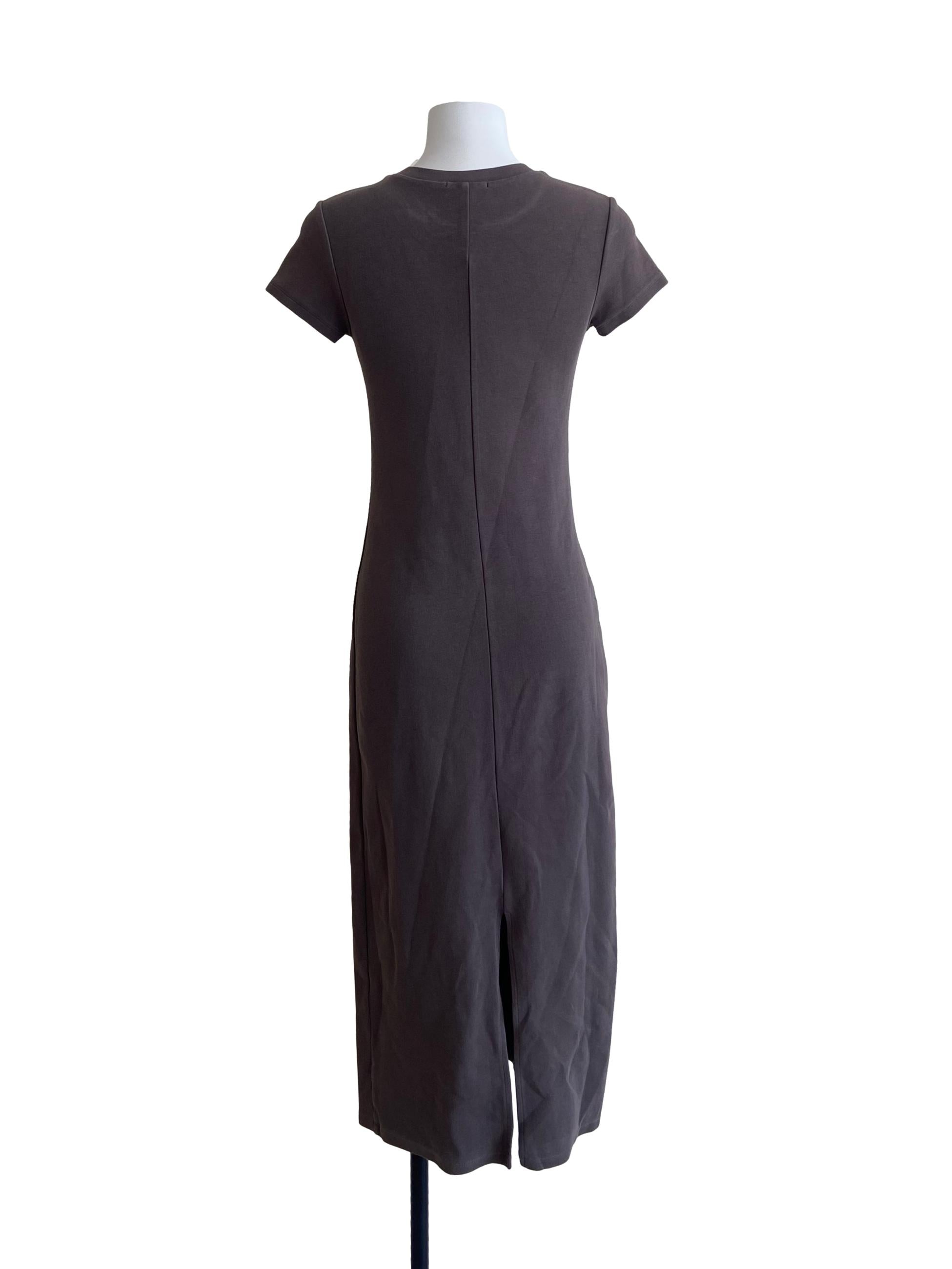 Fog Grey Slit Bodycon Dress