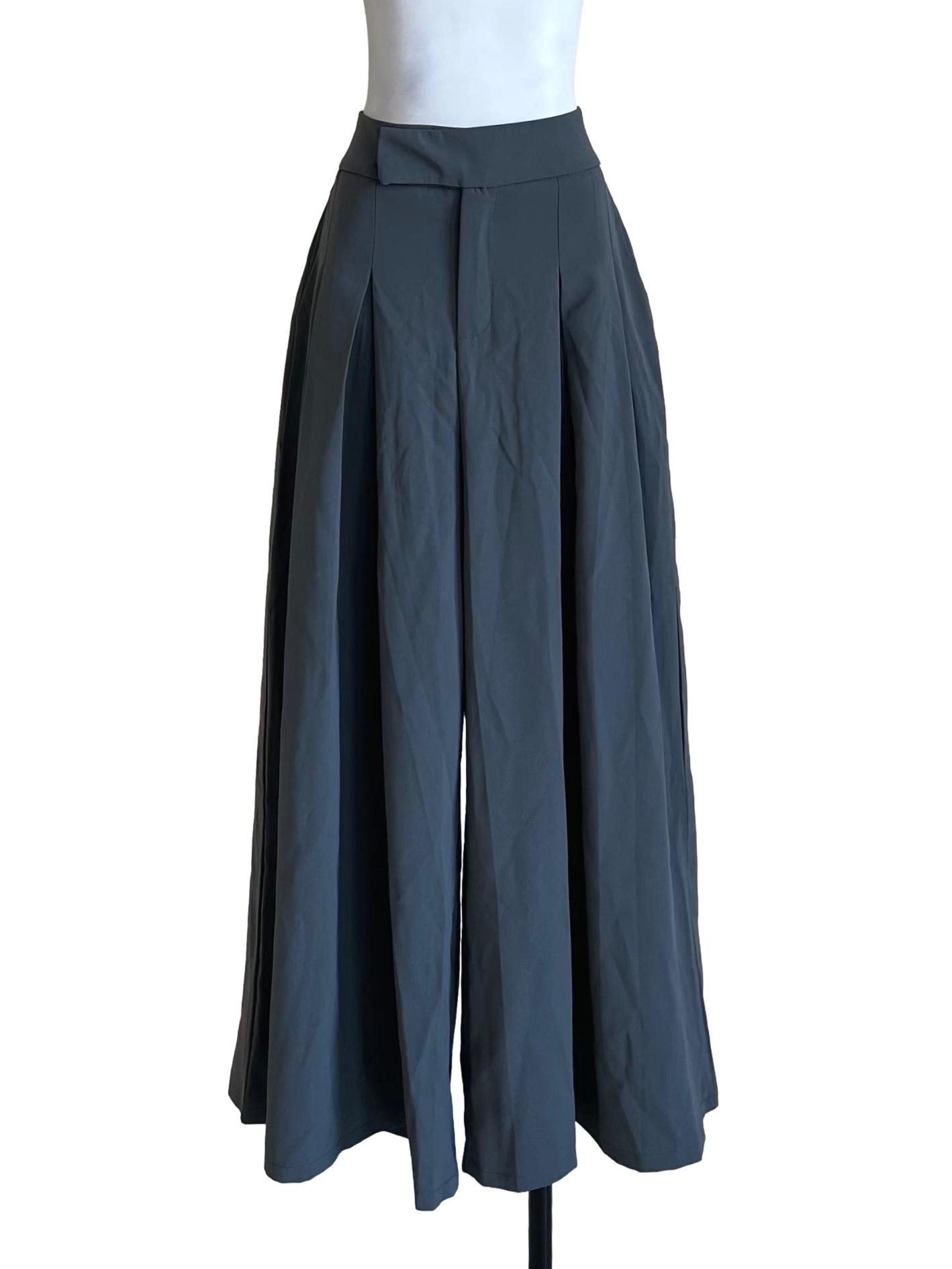 Smoke Grey Pleated Culottes