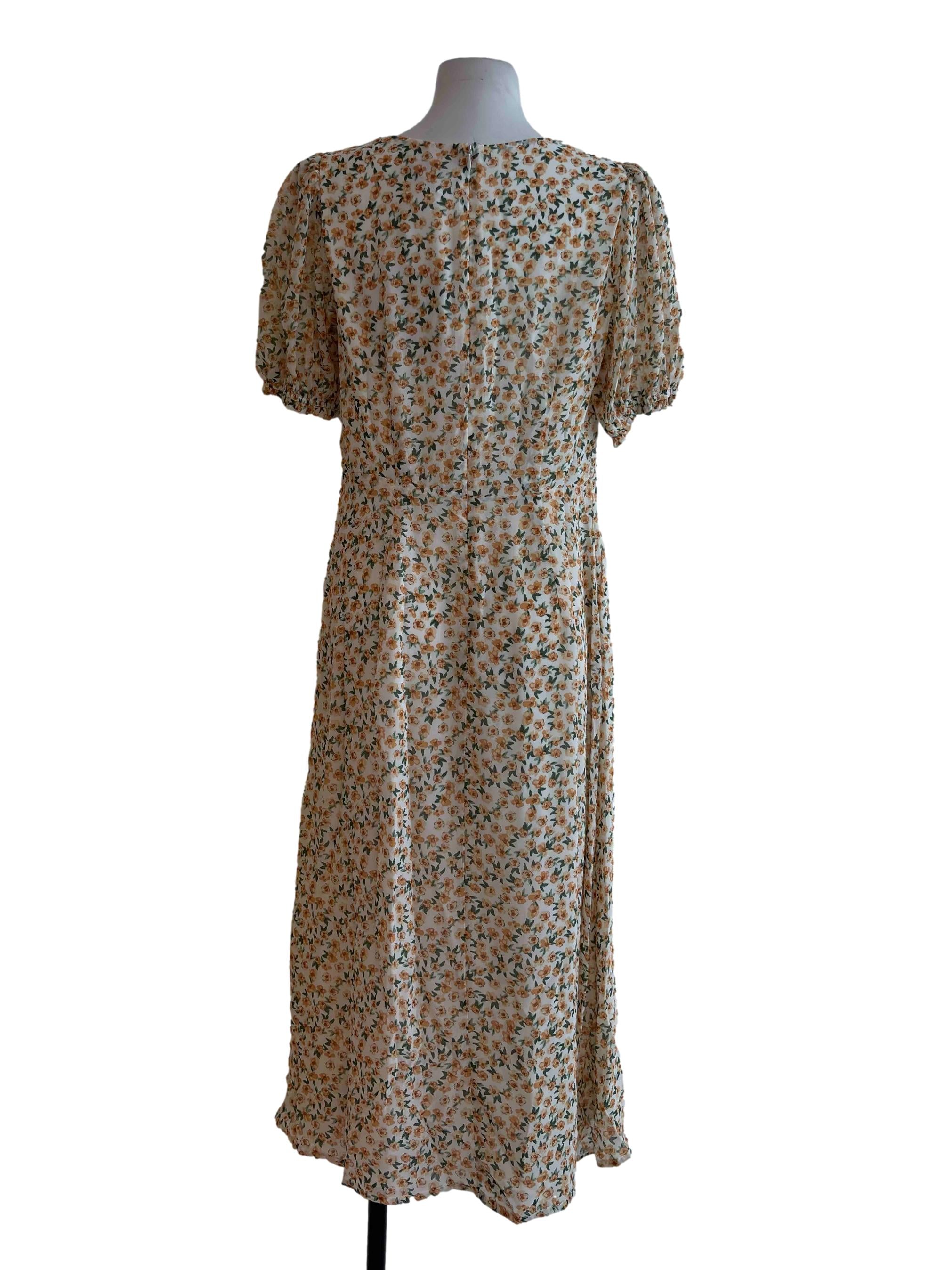 Yellow Floral Yasmine Midi Dress