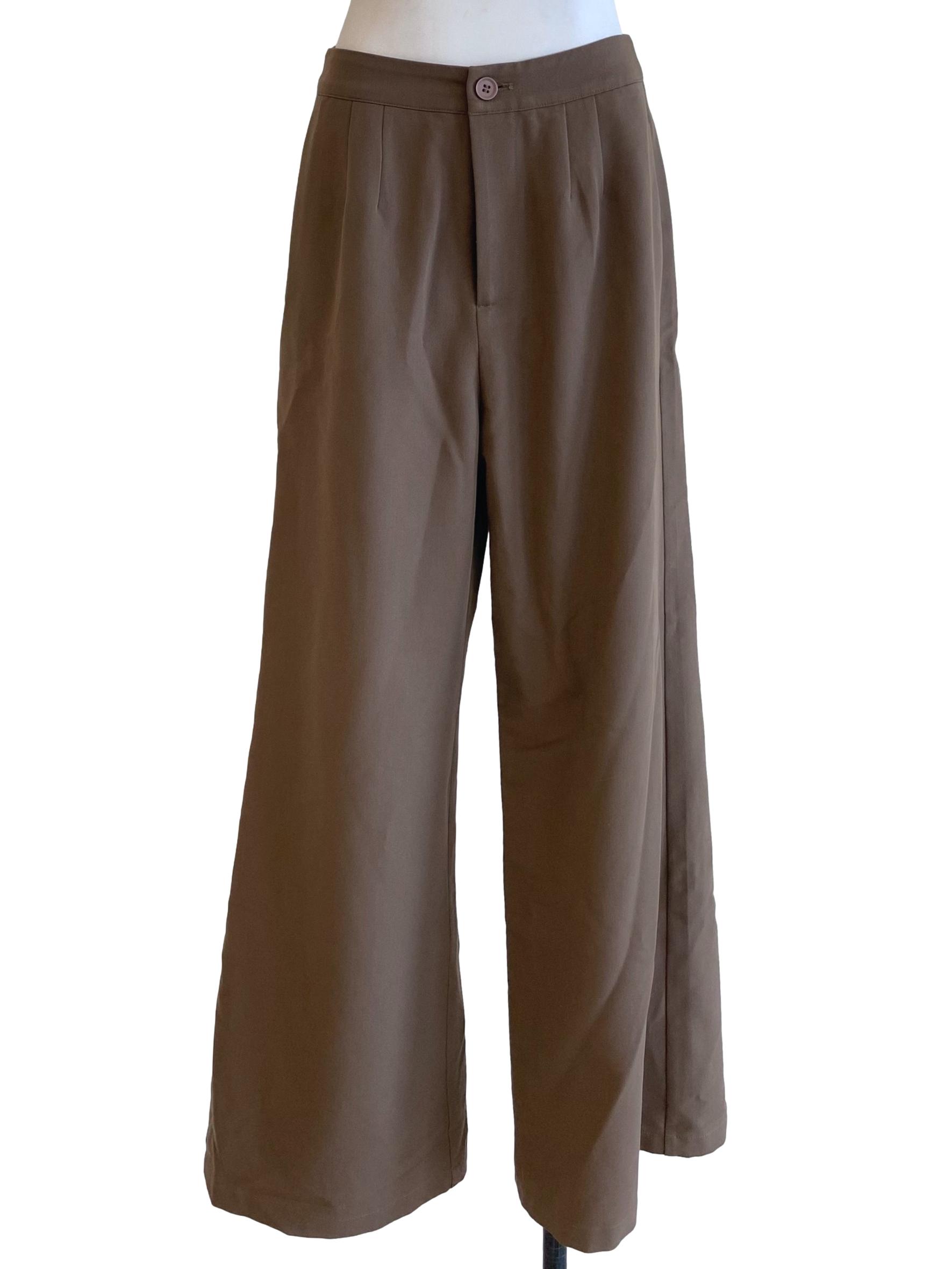 Brown Wide Leg Trousers