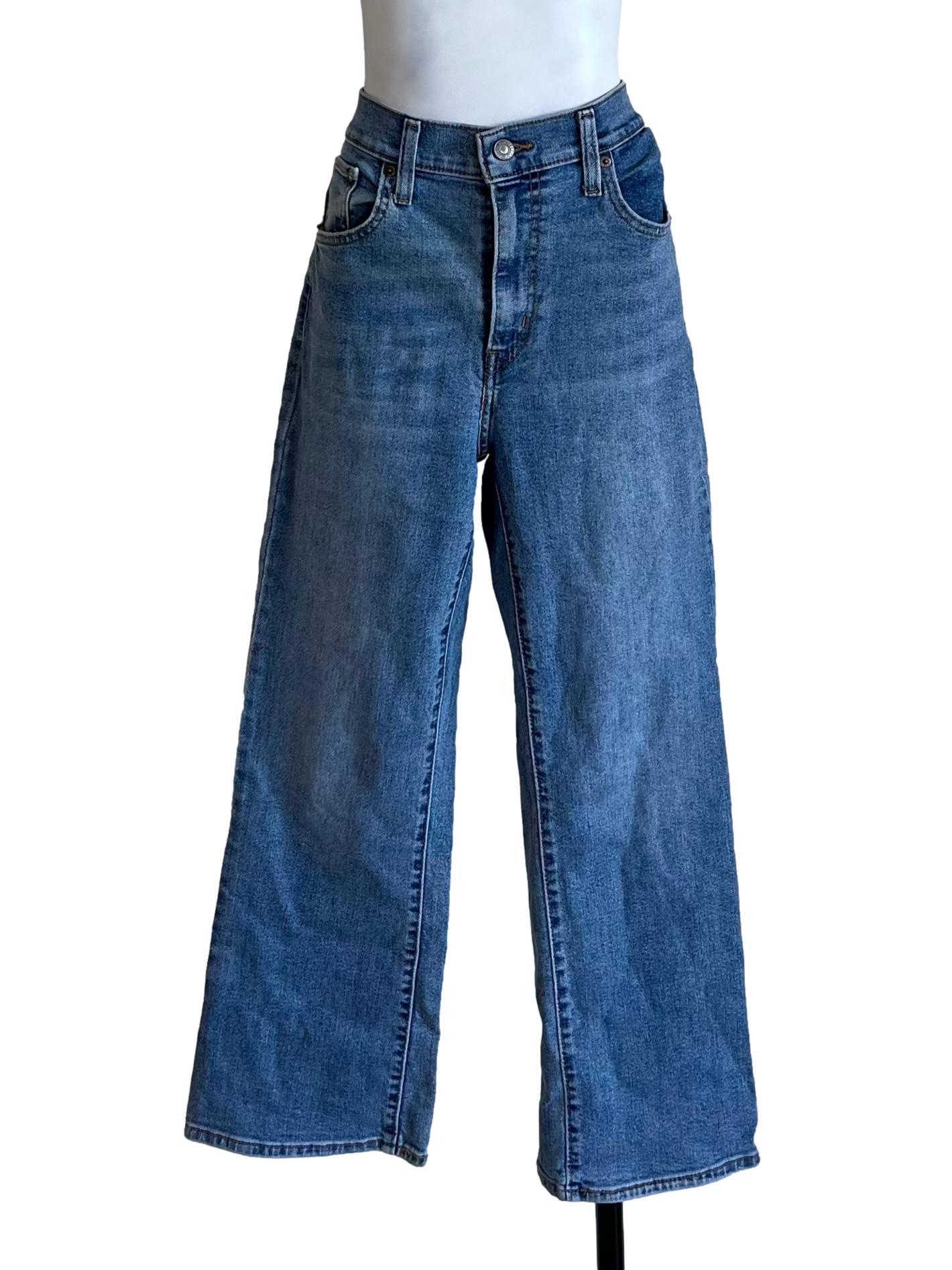 Spruce Blue High Waist Flare Jeans